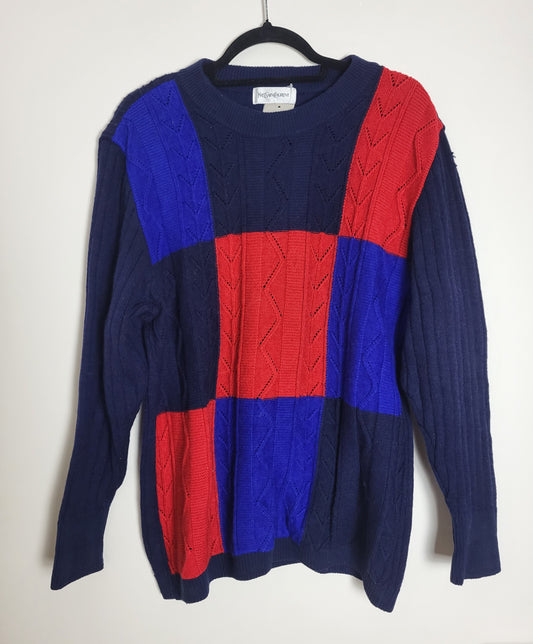 YVES SAINT LAURENT - Vintage Pullover - Muster - Bunt - Herren - XL