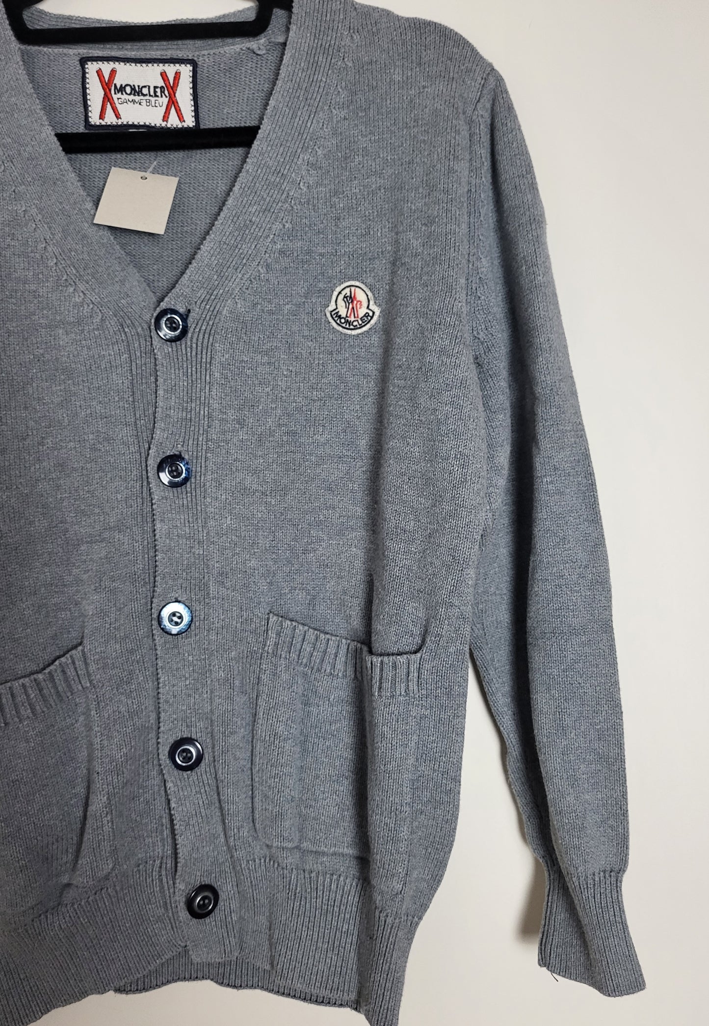MONCLER - Vintage Cardigan / Pullover - Klassisch - Grau - Herren - M/L
