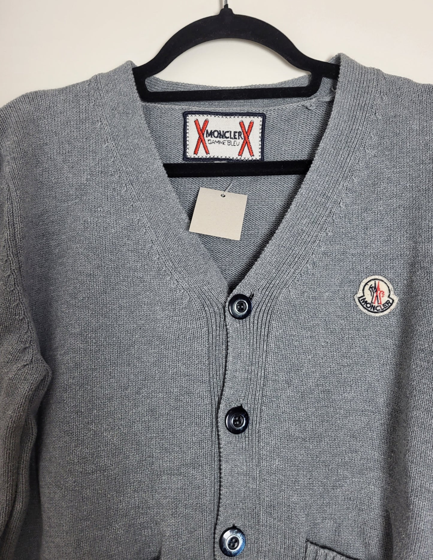 MONCLER - Vintage Cardigan / Pullover - Klassisch - Grau - Herren - M/L