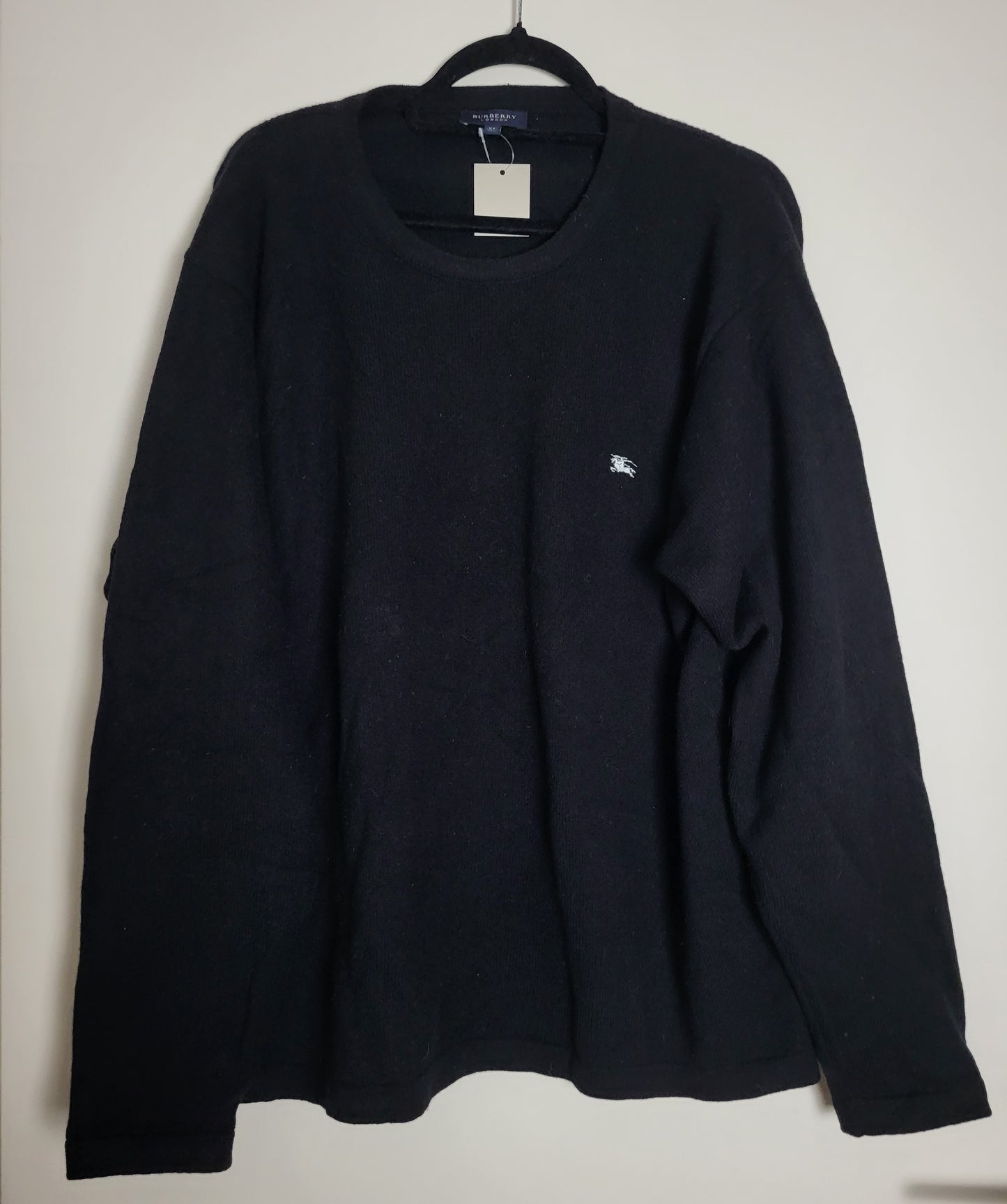 BURBERRY - Vintage Pullover - Klassisch mit Tartan - Schwarz - Herren - XL
