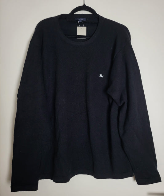 BURBERRY - Vintage Pullover - Klassisch mit Tartan - Schwarz - Herren - XL