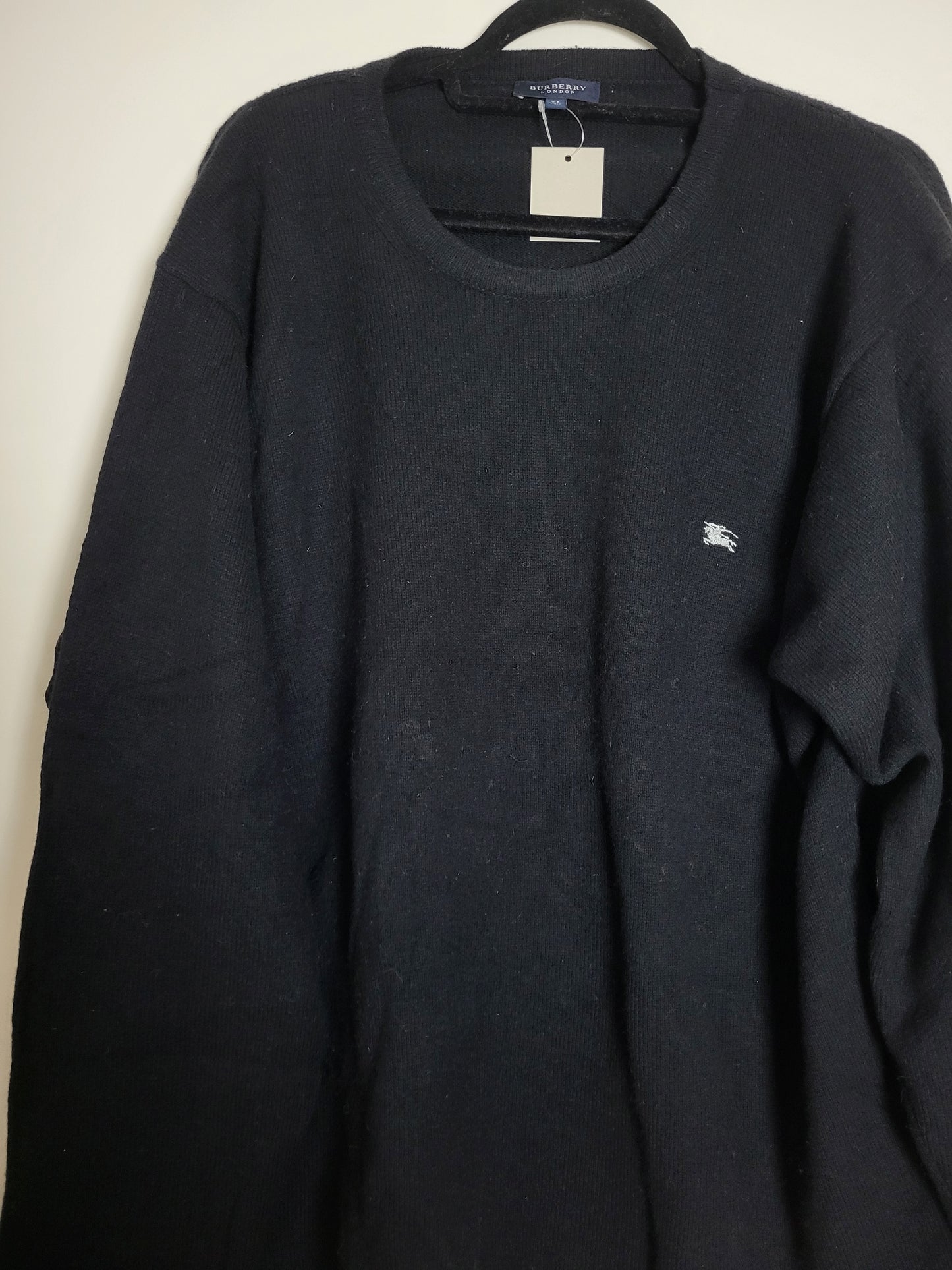 BURBERRY - Vintage Pullover - Klassisch mit Tartan - Schwarz - Herren - XL