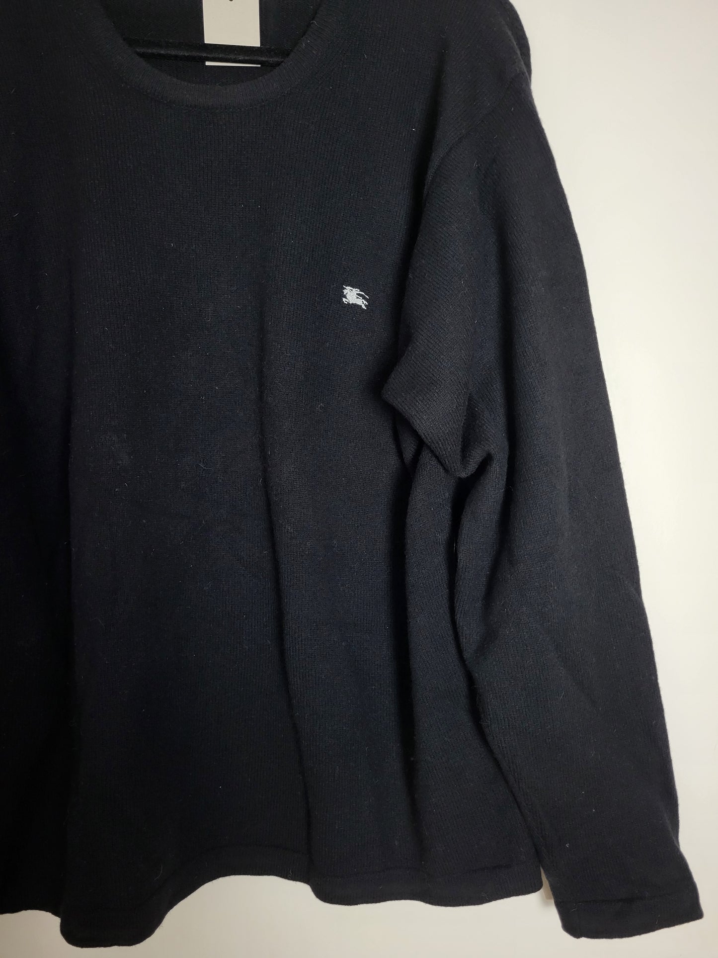 BURBERRY - Vintage Pullover - Klassisch mit Tartan - Schwarz - Herren - XL