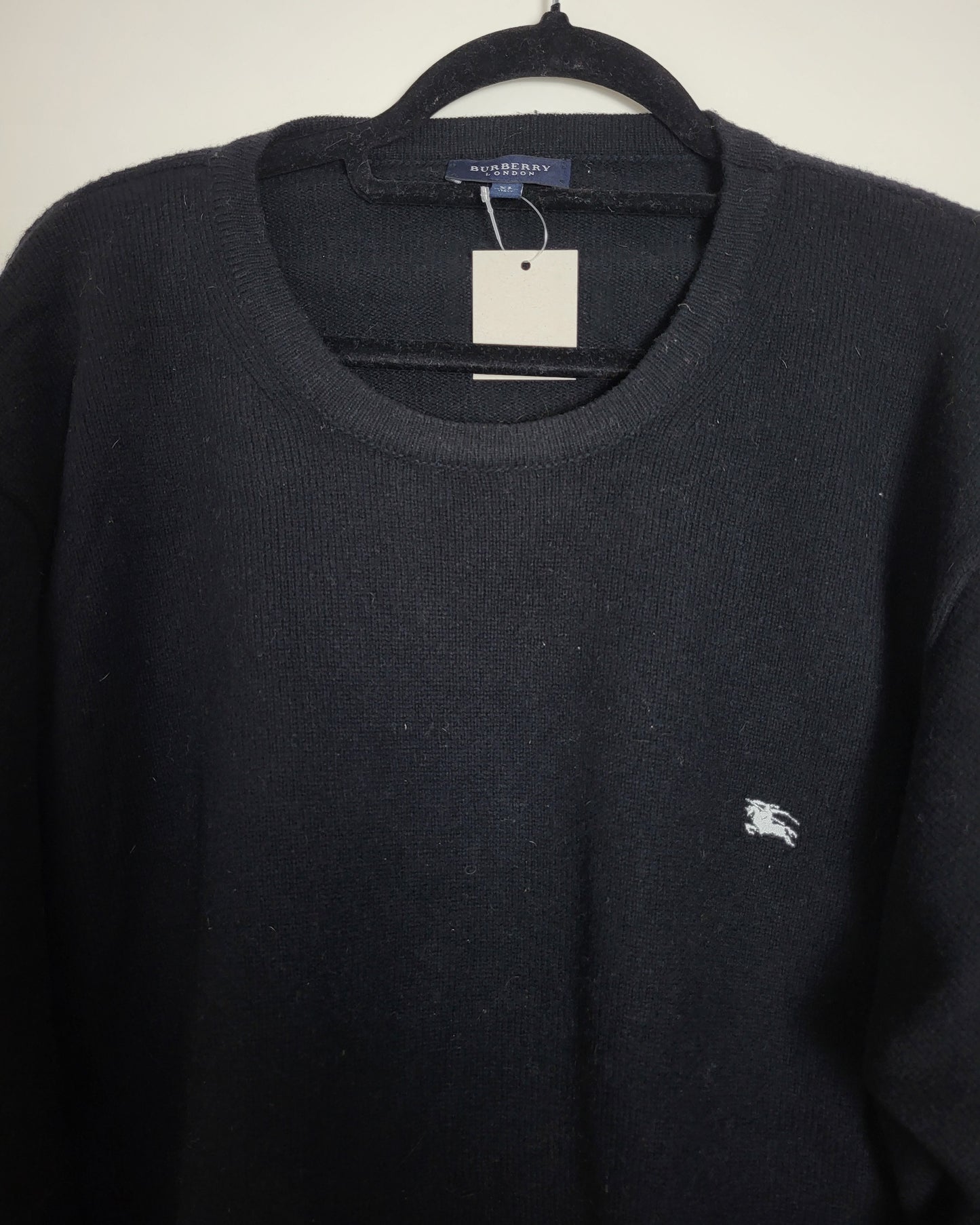 BURBERRY - Vintage Pullover - Klassisch mit Tartan - Schwarz - Herren - XL