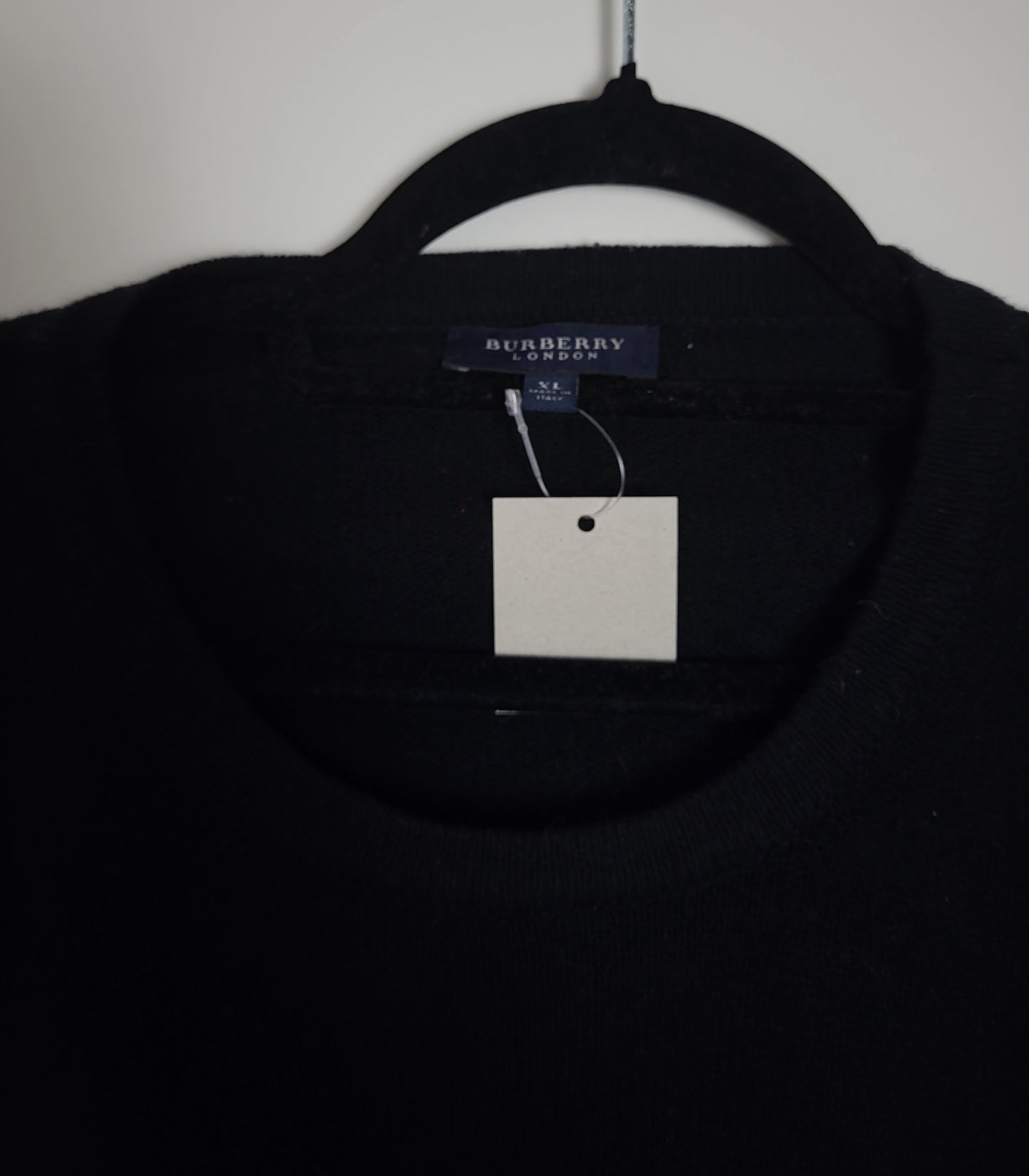BURBERRY - Vintage Pullover - Klassisch mit Tartan - Schwarz - Herren - XL