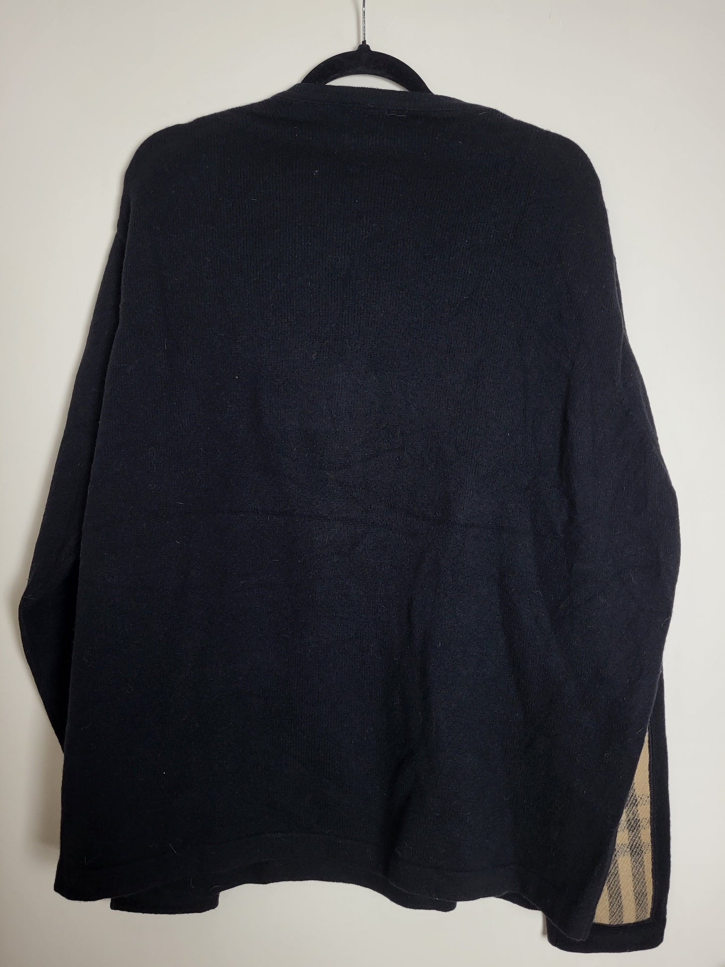 BURBERRY - Vintage Pullover - Klassisch mit Tartan - Schwarz - Herren - XL