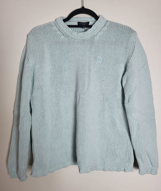 BURBERRY - Vintage Pullover - Klassisch mit Logo - Hellblau - Damen - M/L