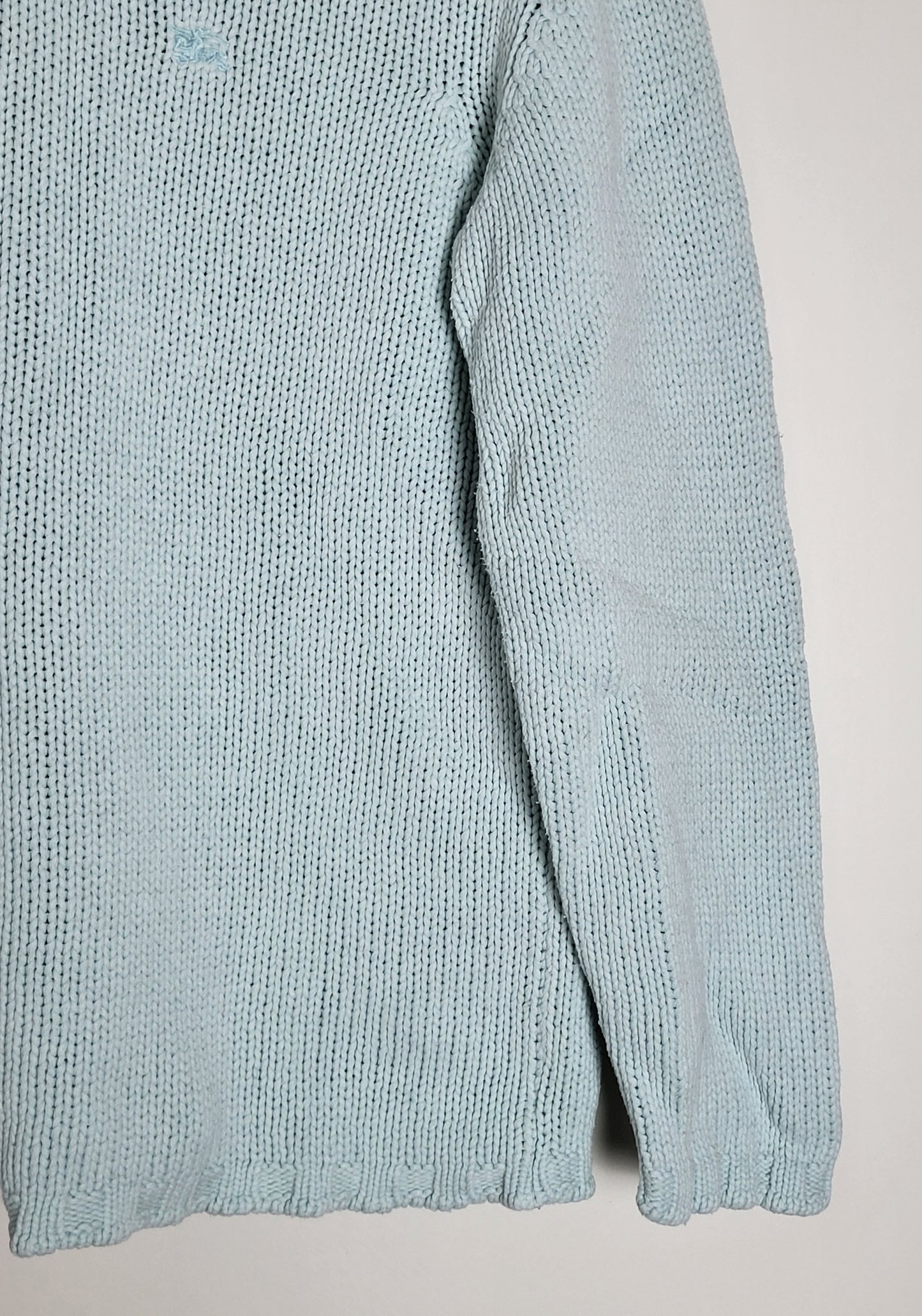 BURBERRY - Vintage Pullover - Klassisch mit Logo - Hellblau - Damen - M/L
