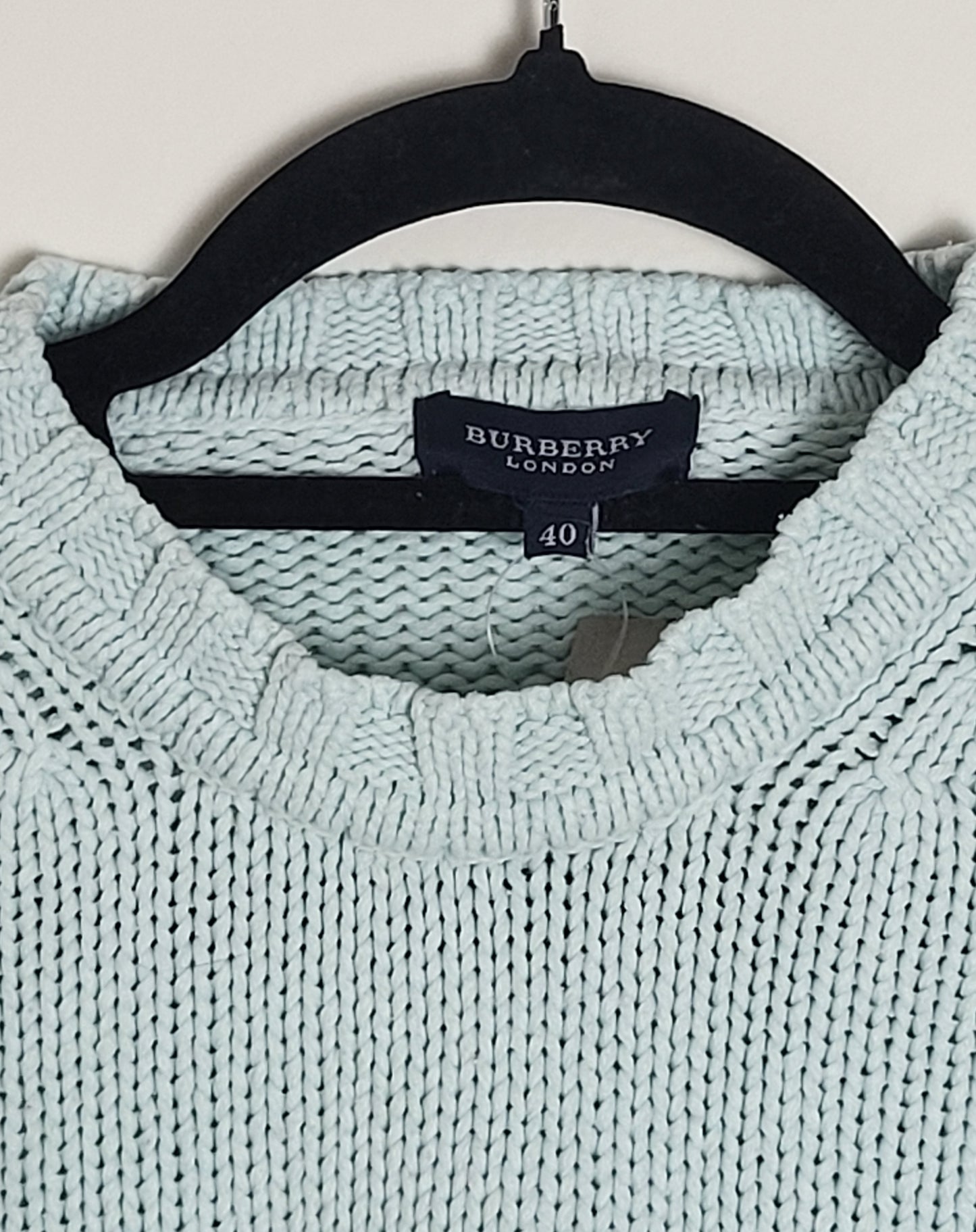 BURBERRY - Vintage Pullover - Klassisch mit Logo - Hellblau - Damen - M/L