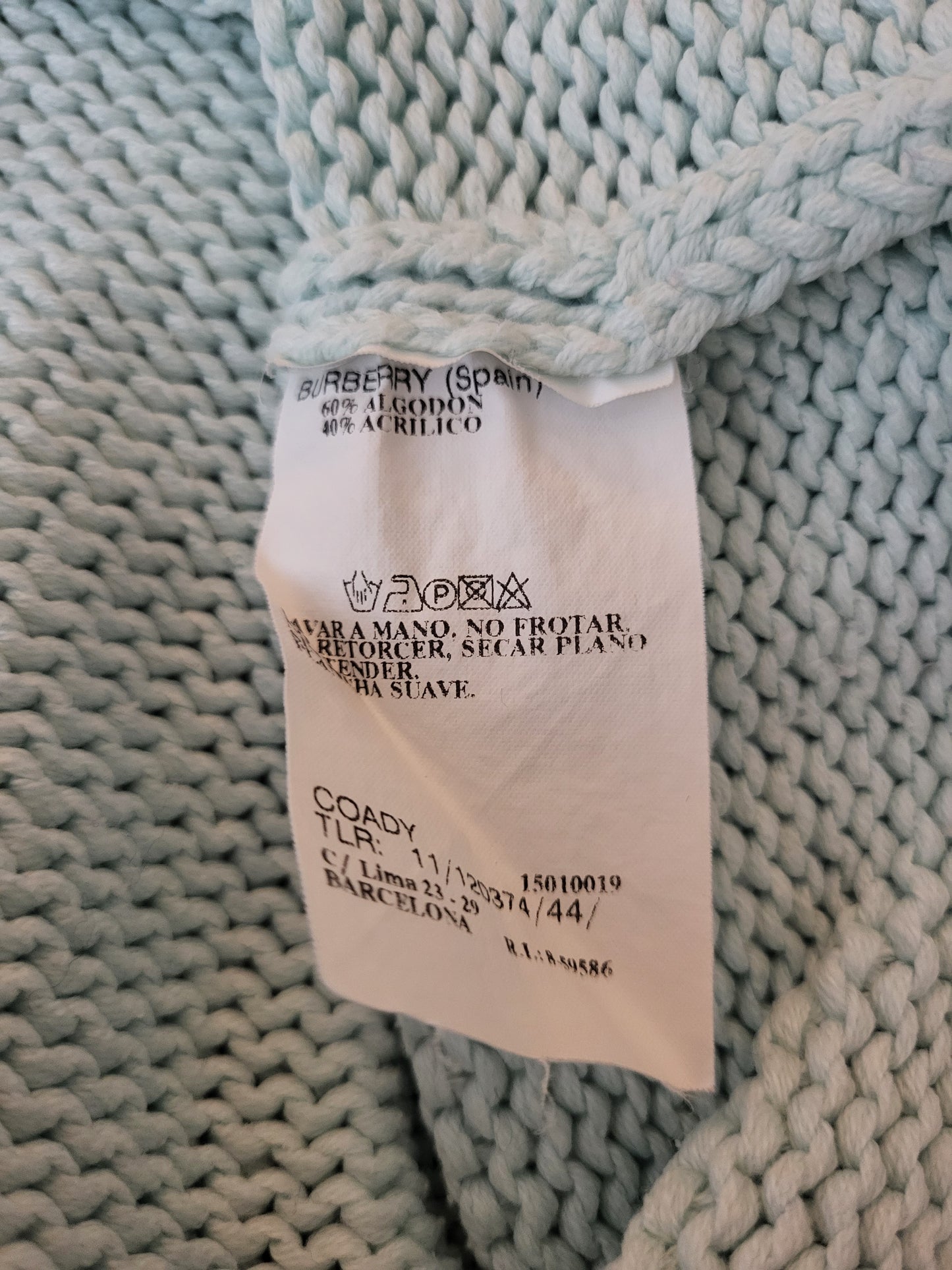 BURBERRY - Vintage Pullover - Klassisch mit Logo - Hellblau - Damen - M/L