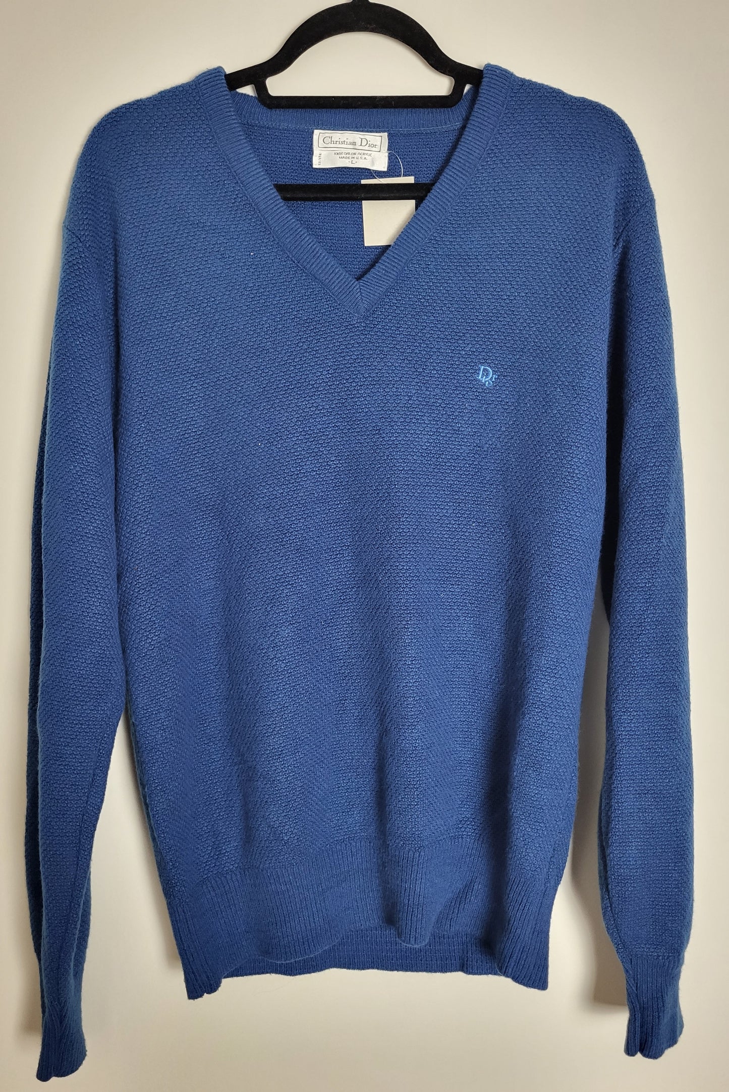 CHRISTIAN DIOR - Vintage Pullover - Klassisch - Blau - Herren - L