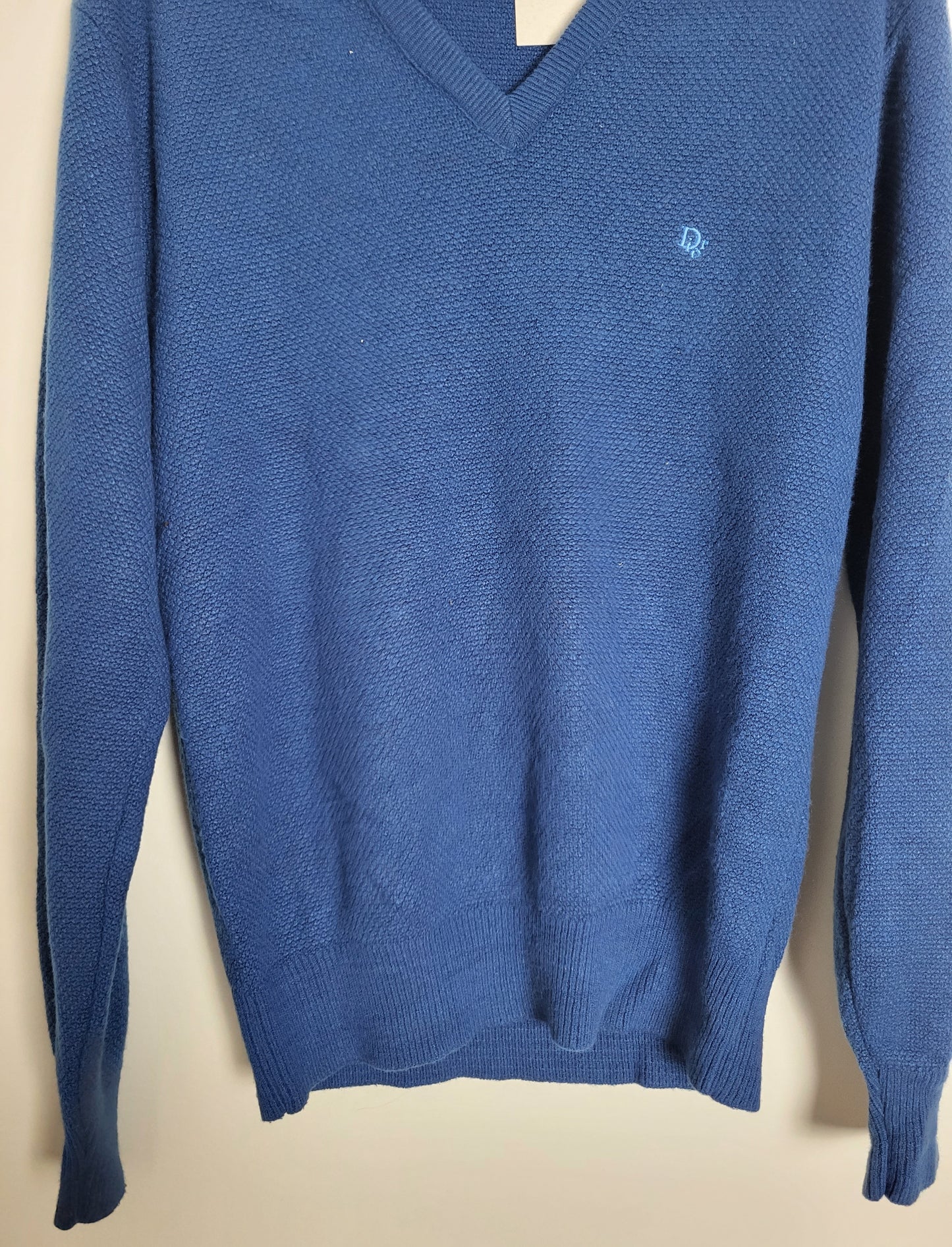 CHRISTIAN DIOR - Vintage Pullover - Klassisch - Blau - Herren - L