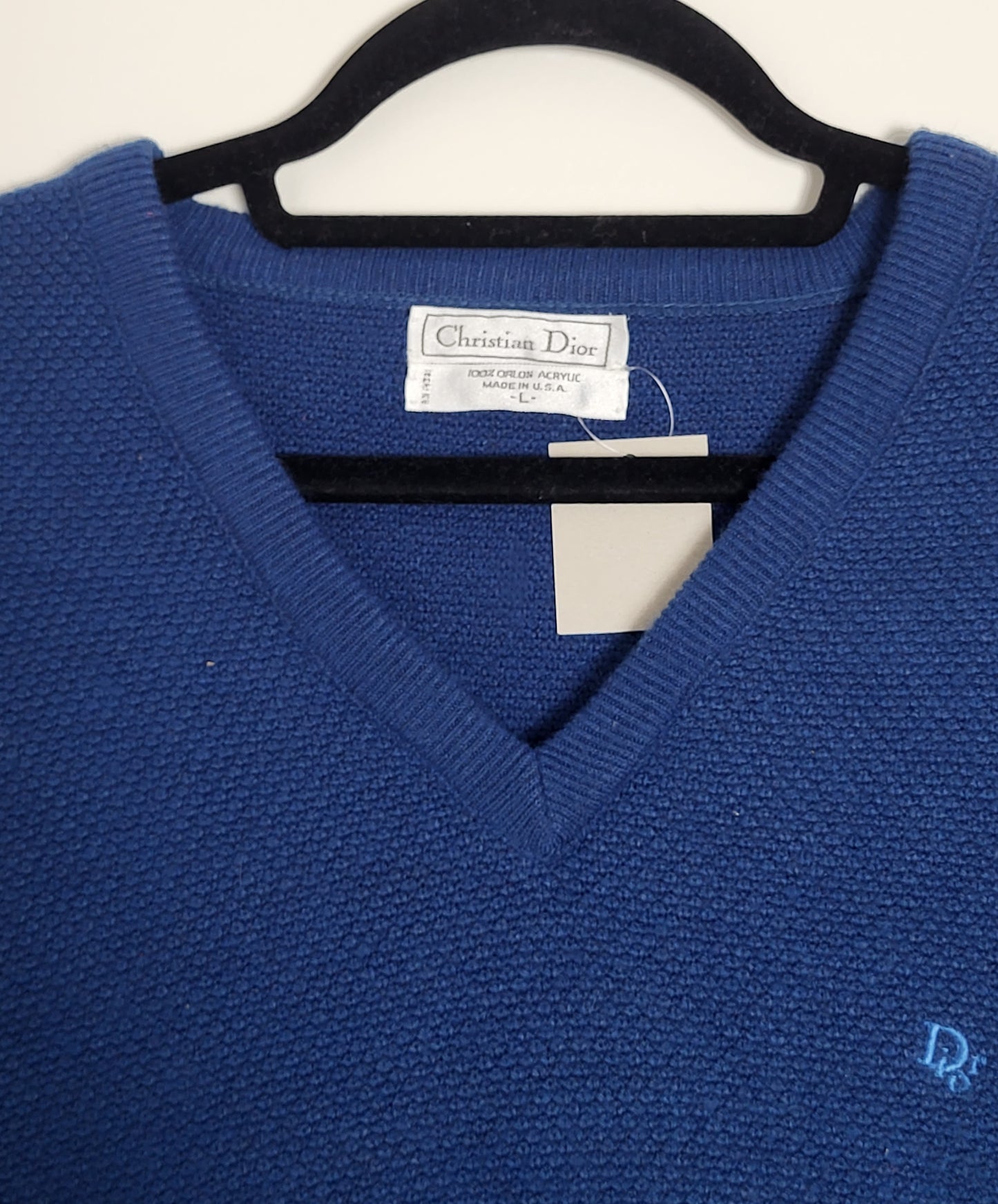 CHRISTIAN DIOR - Vintage Pullover - Klassisch - Blau - Herren - L