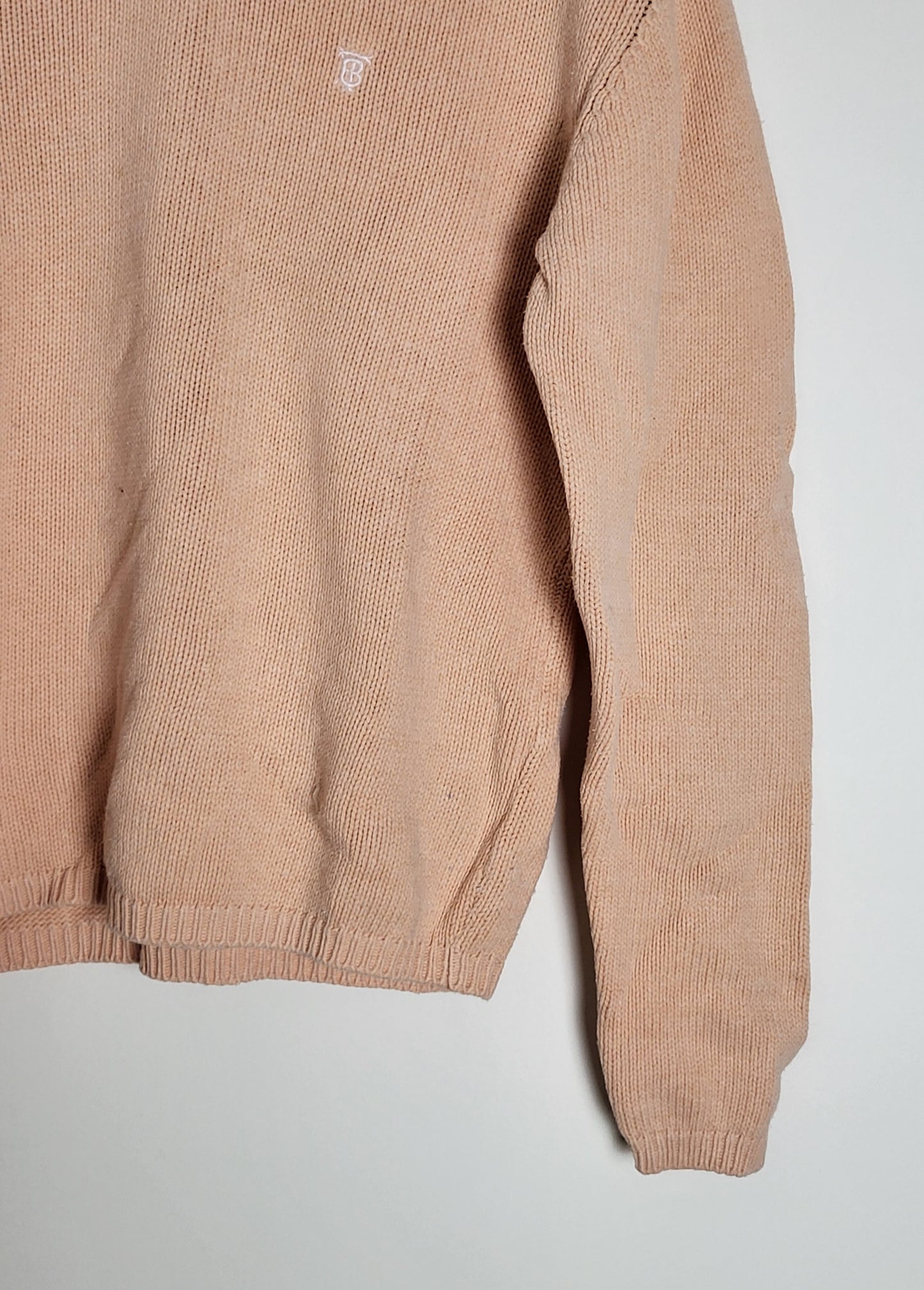 THOMAS BURBERRY - Vintage Pullover - Klassisch mit Logo - Lachs - Damen - M