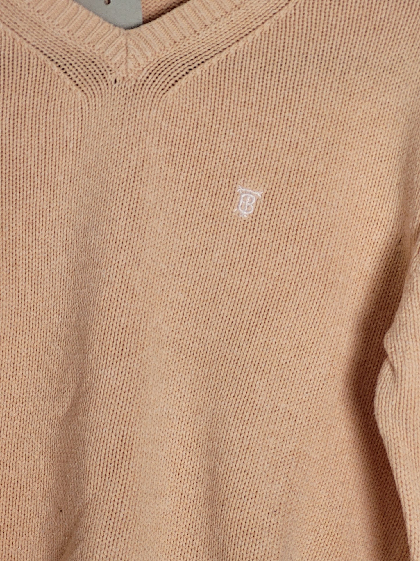 THOMAS BURBERRY - Vintage Pullover - Klassisch mit Logo - Lachs - Damen - M