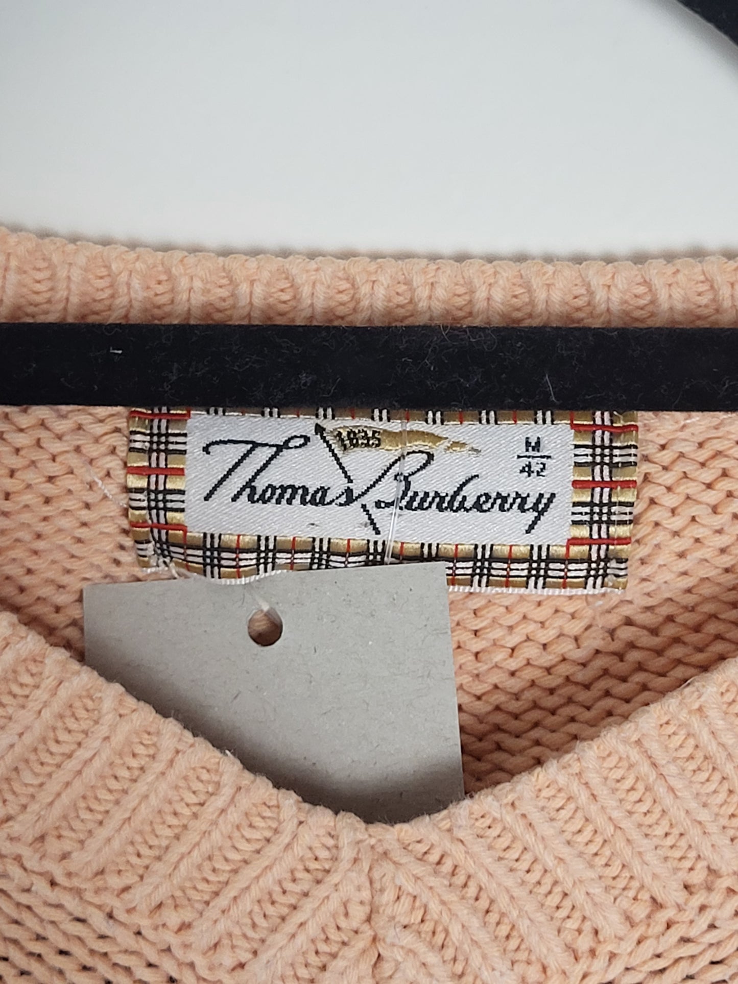 THOMAS BURBERRY - Vintage Pullover - Klassisch mit Logo - Lachs - Damen - M