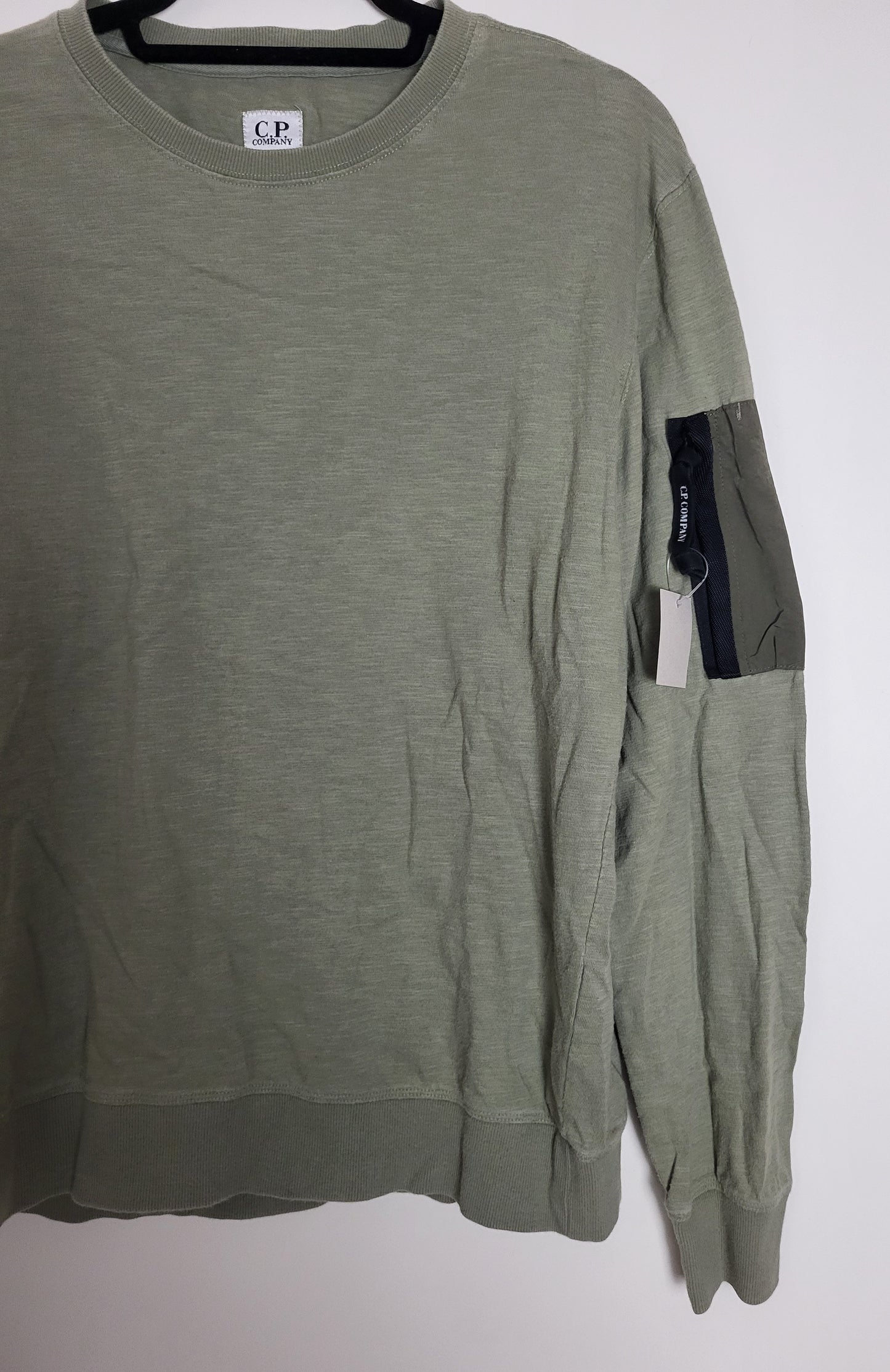 C.P. COMPANY - Vintage Pullover - Klassisch mit Tasche - Oliv - Herren - L