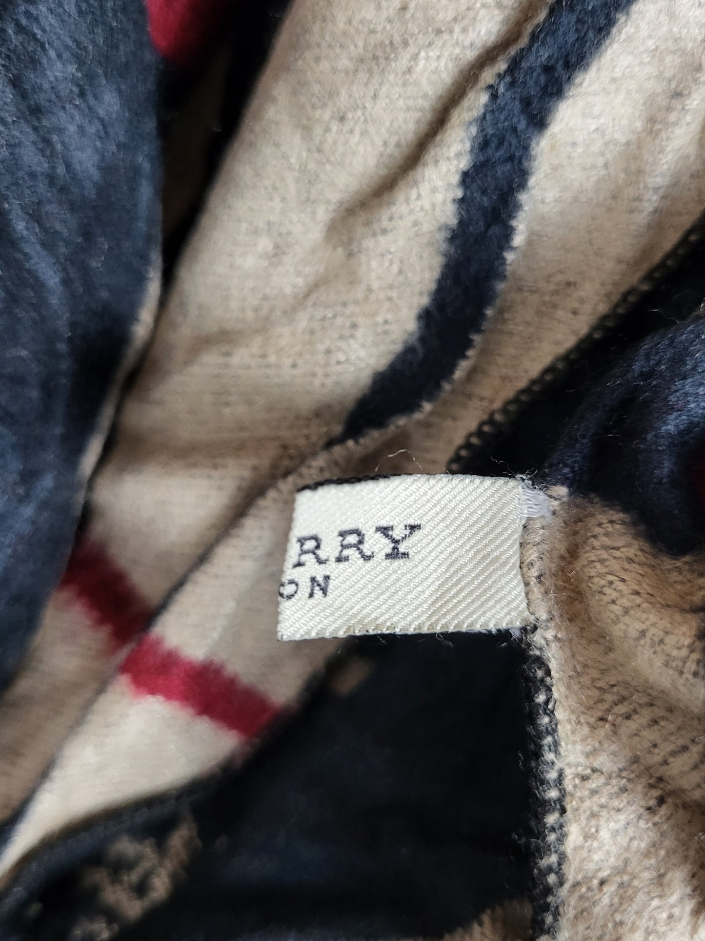 Burberry London - Vintage Schal / Tuch - Dunkelblau Logo - Kaschmir - 172 x 60