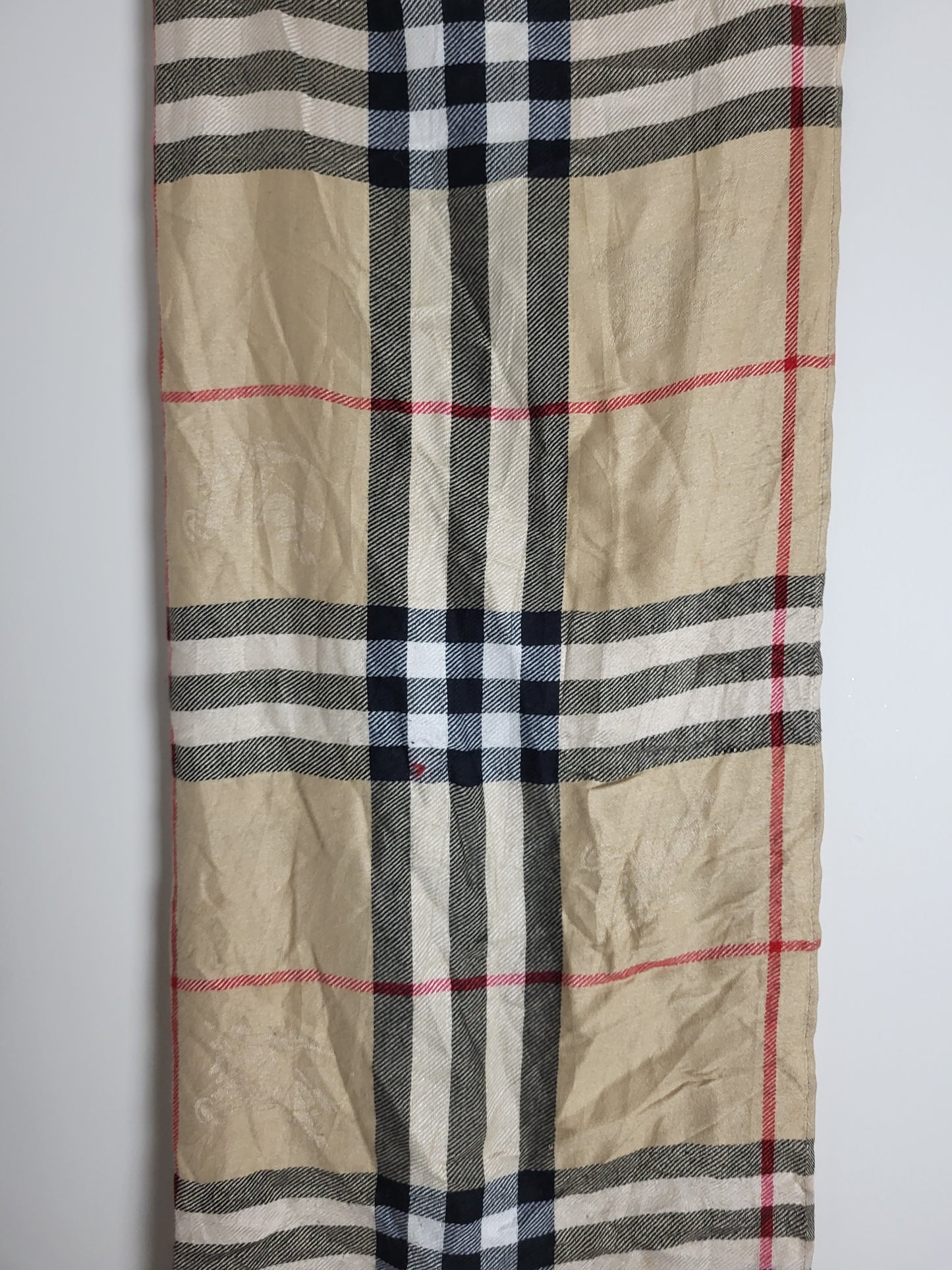 Burberry London - Schal / Tuch - Beige Tartan- Kaschmir / Seide - 180 x 69