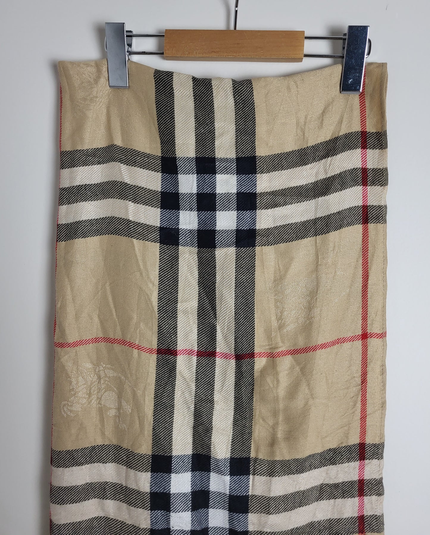 Burberry London - Schal / Tuch - Beige Tartan- Kaschmir / Seide - 180 x 69