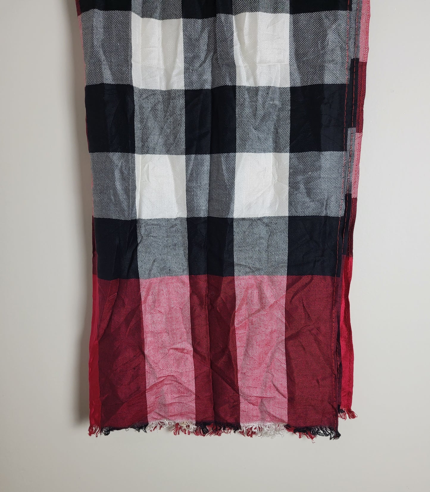 Burberry London - Vintage Schal / Tuch - Rot Tartan - Kaschmir - 185 x 65