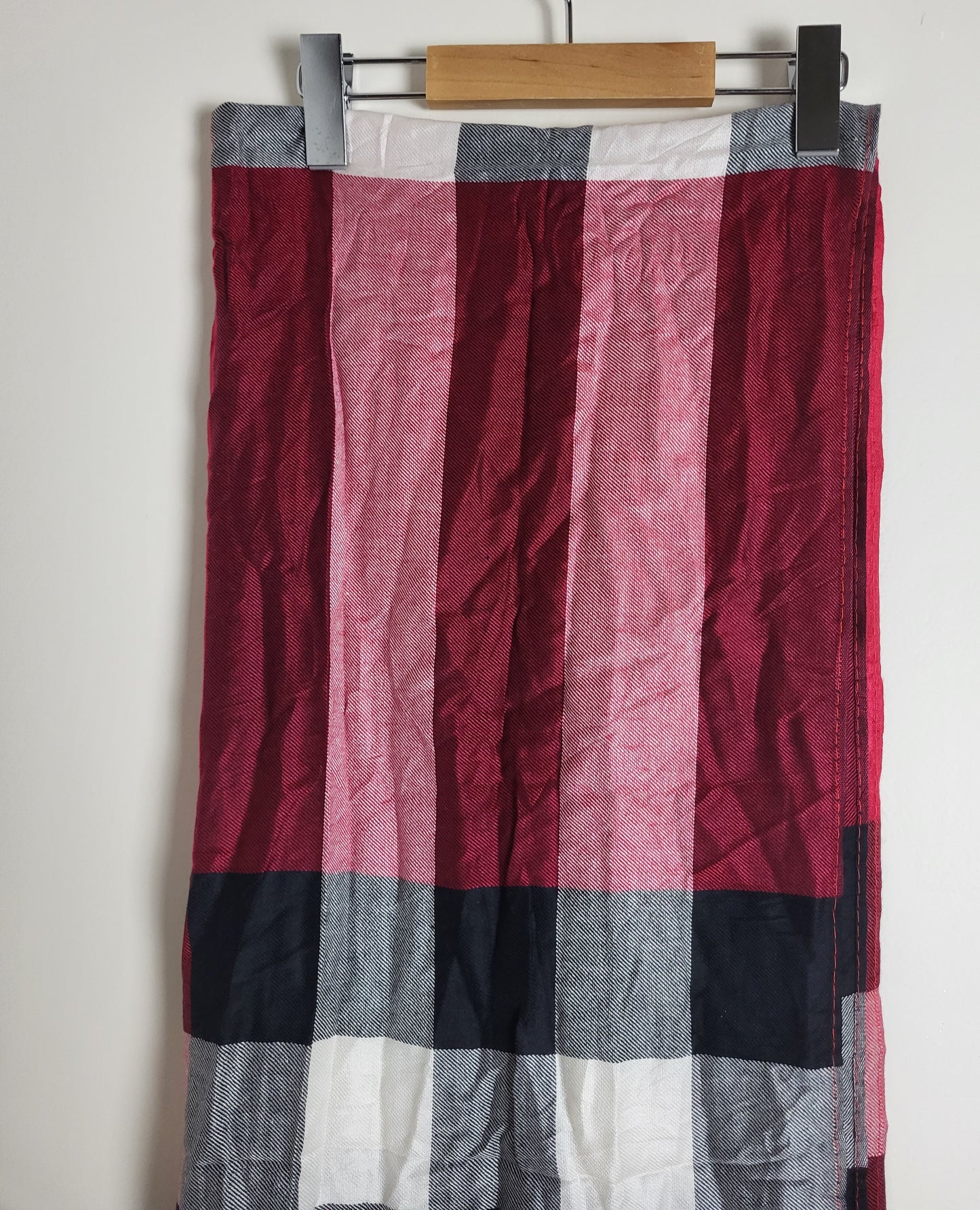 Burberry London - Vintage Schal / Tuch - Rot Tartan - Kaschmir - 185 x 65
