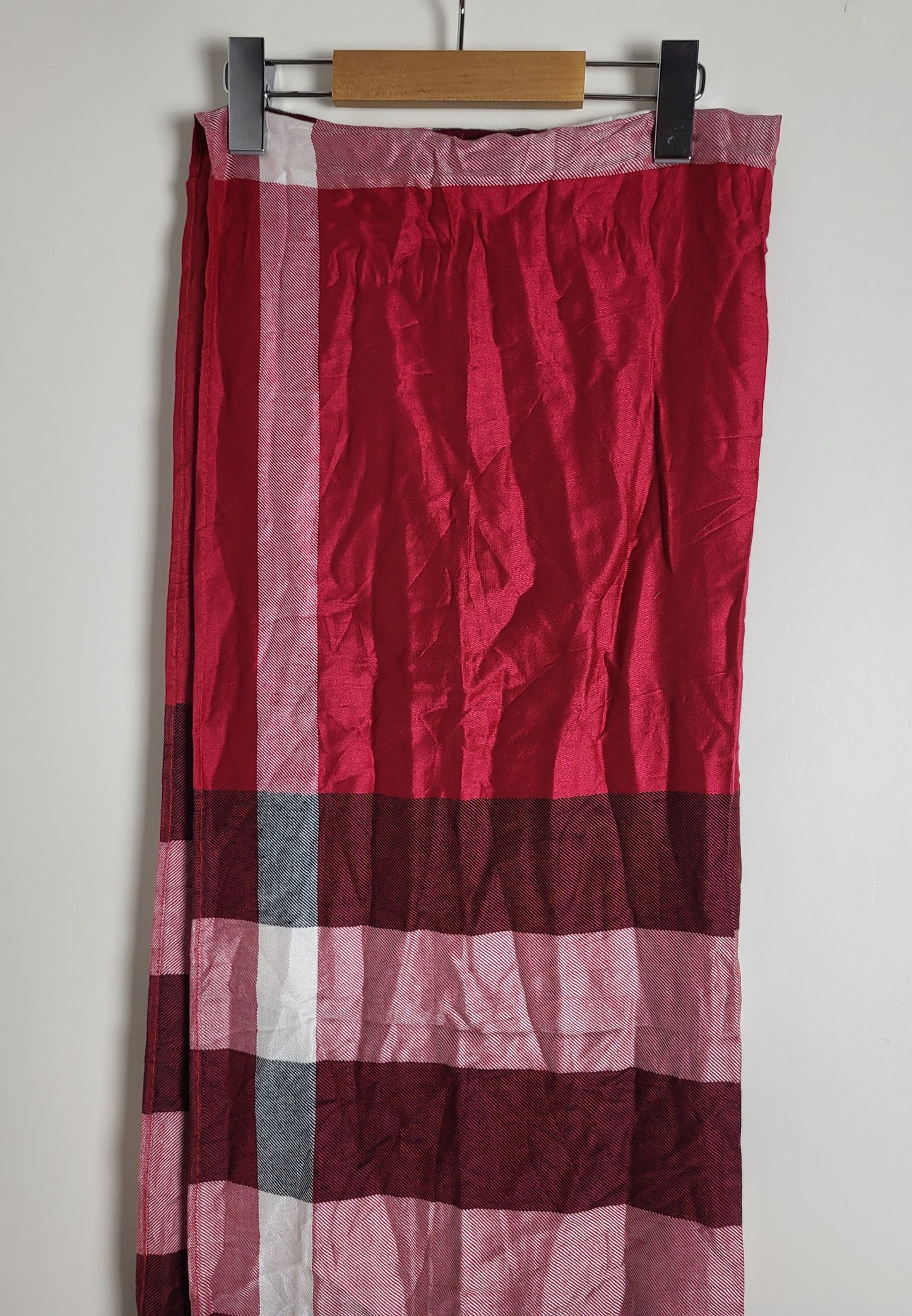 Burberry London - Vintage Schal / Tuch - Rot Tartan - Kaschmir - 185 x 65