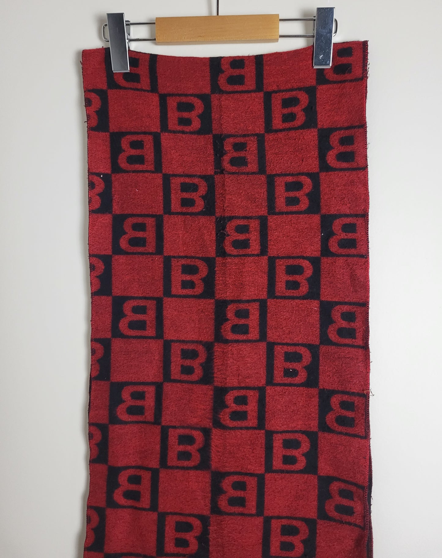 Burberry London - Vintage Schal - Rot / Schwarz Muster - Kaschmir - 168 x 30