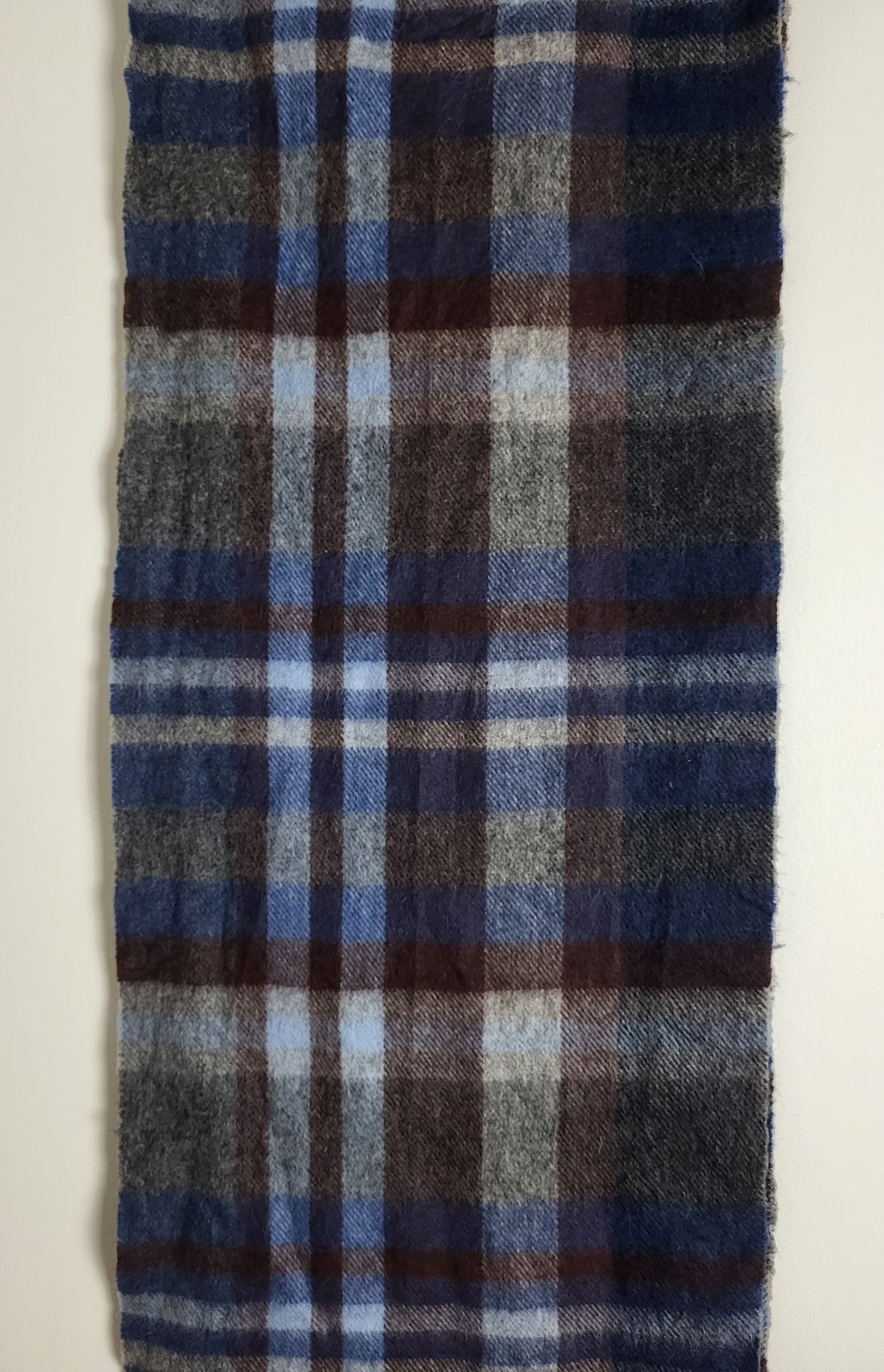 Burberry - Vintage Schal - Blau / Grau Tartan - Kaschmir - 160 x 30