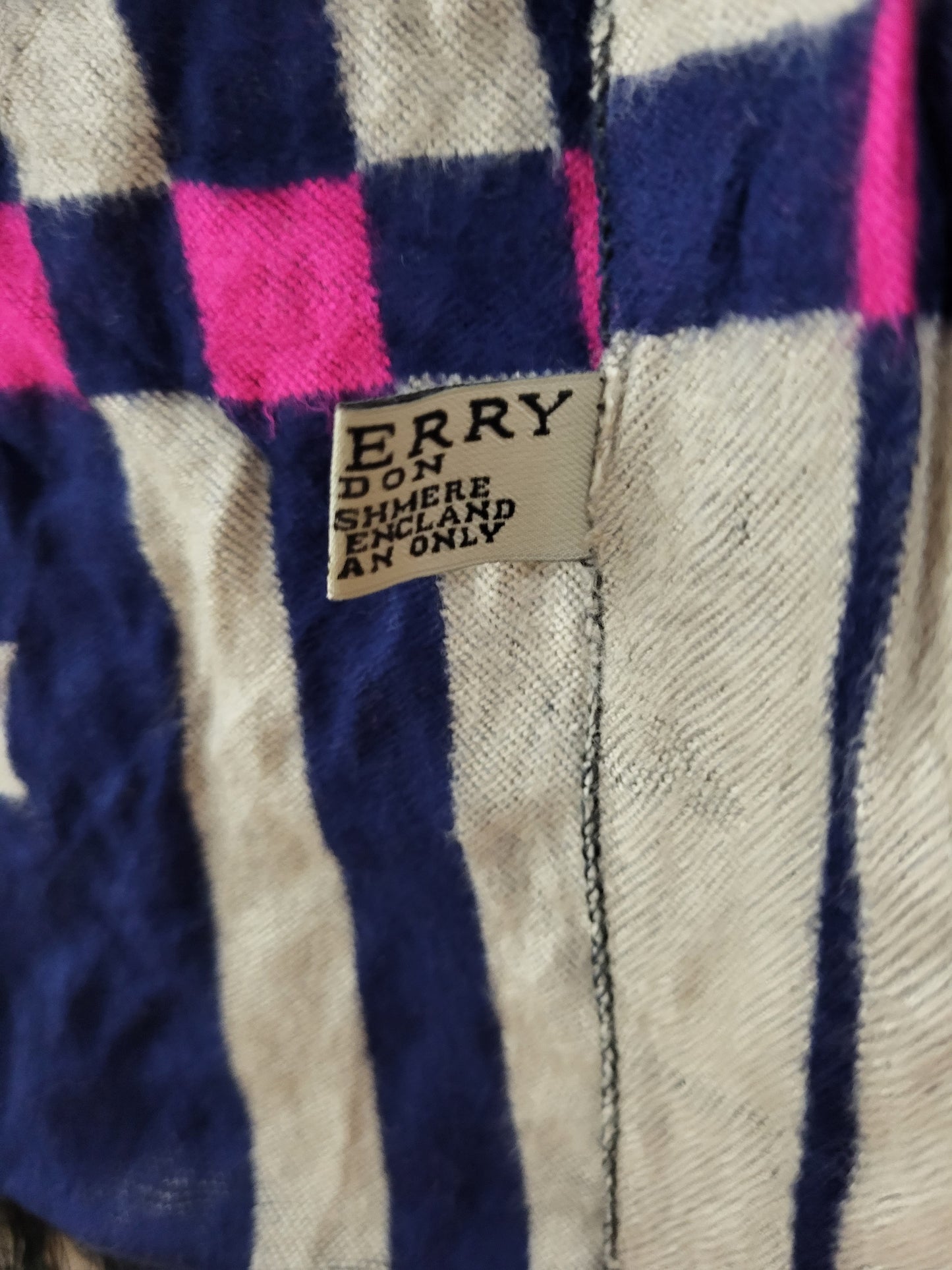 Burberry London - Vintage Schal / Tuch - Dunkelblau Logo - Kaschmir - 190 x 60