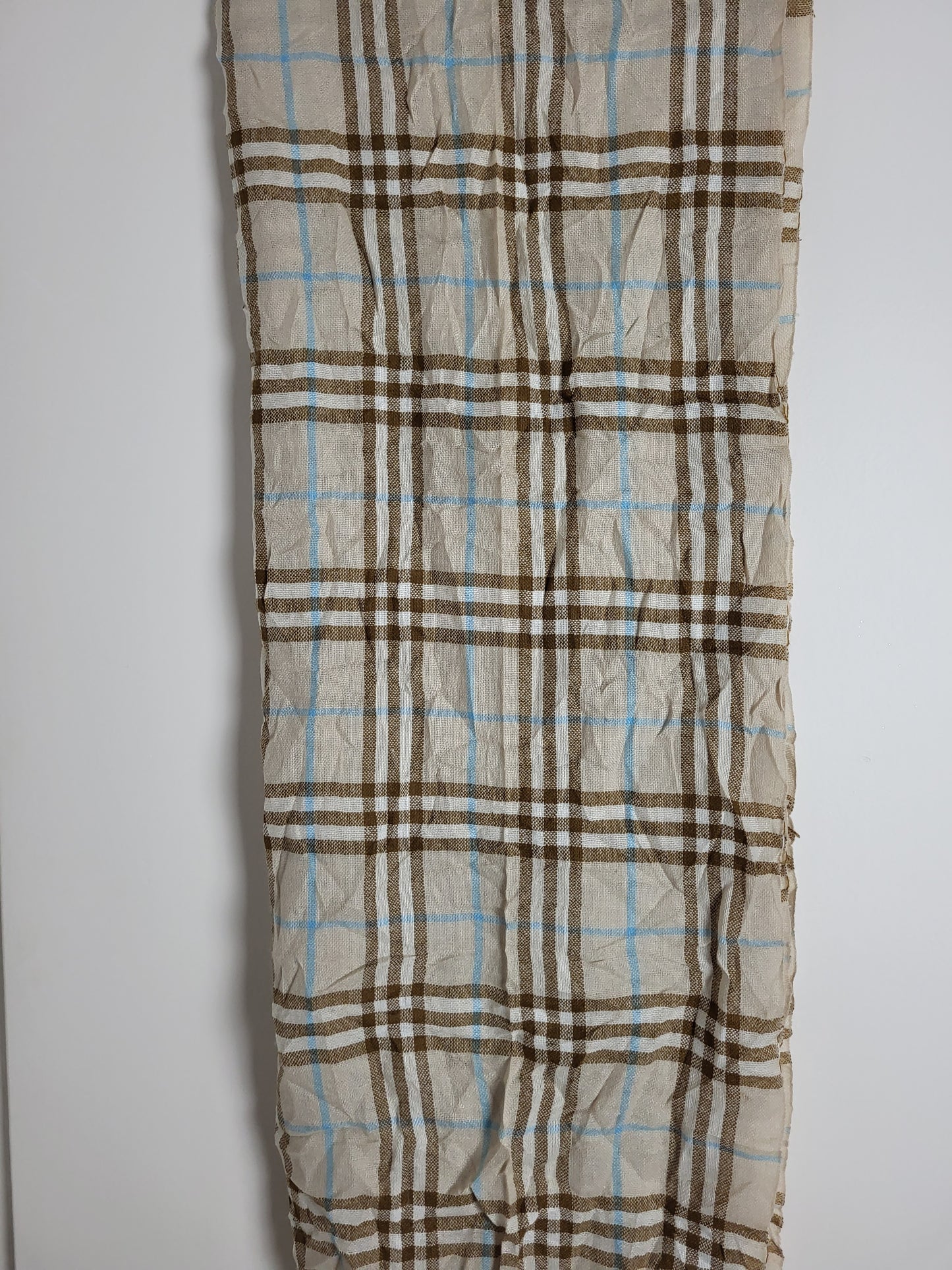 Burberry London - Vintage Schal / Tuch - Beige Tartan- Kaschmir - 175 x 65