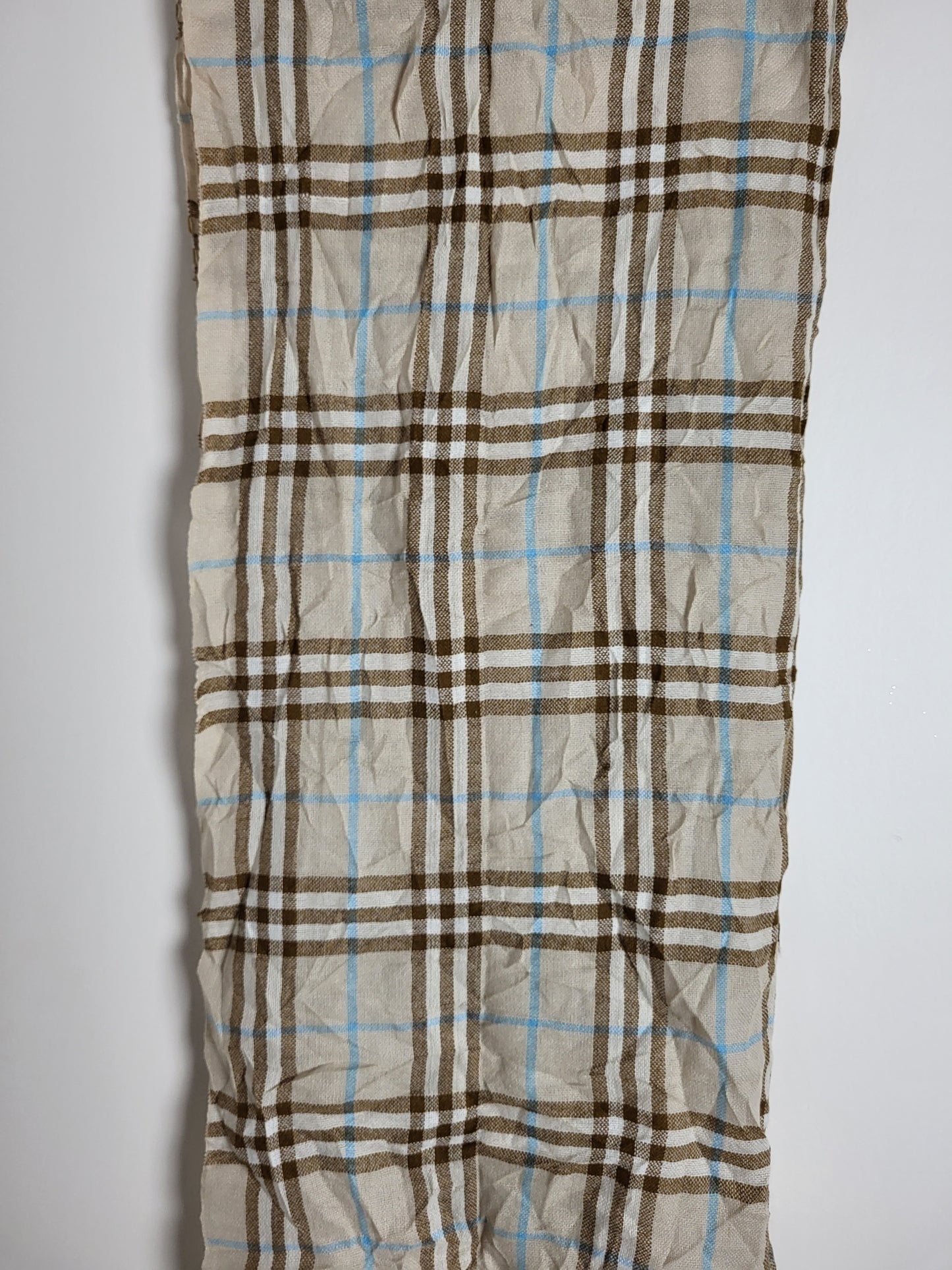Burberry London - Vintage Schal / Tuch - Beige Tartan- Kaschmir - 175 x 65
