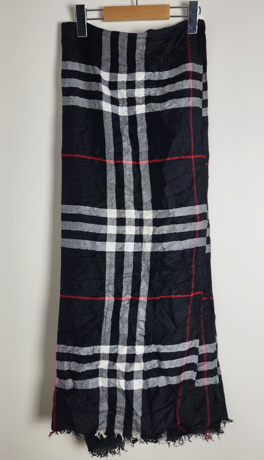 Burberry London - Schal / Tuch - Schwarz Tartan - 175 x 65