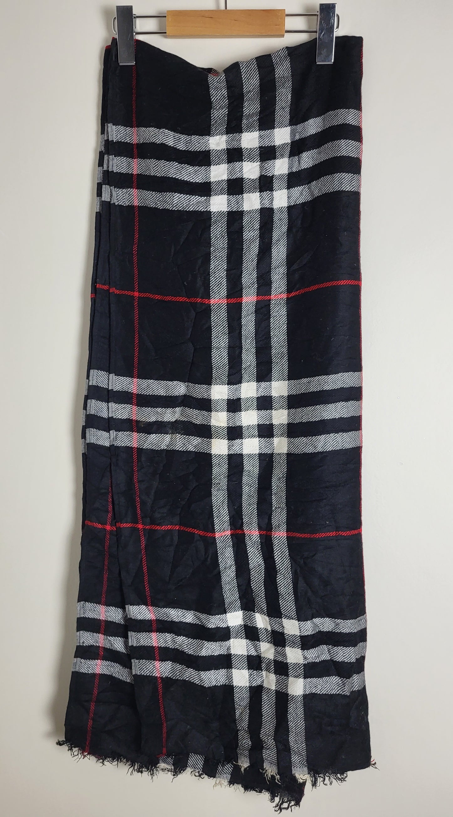 Burberry London - Schal / Tuch - Schwarz Tartan - 175 x 65
