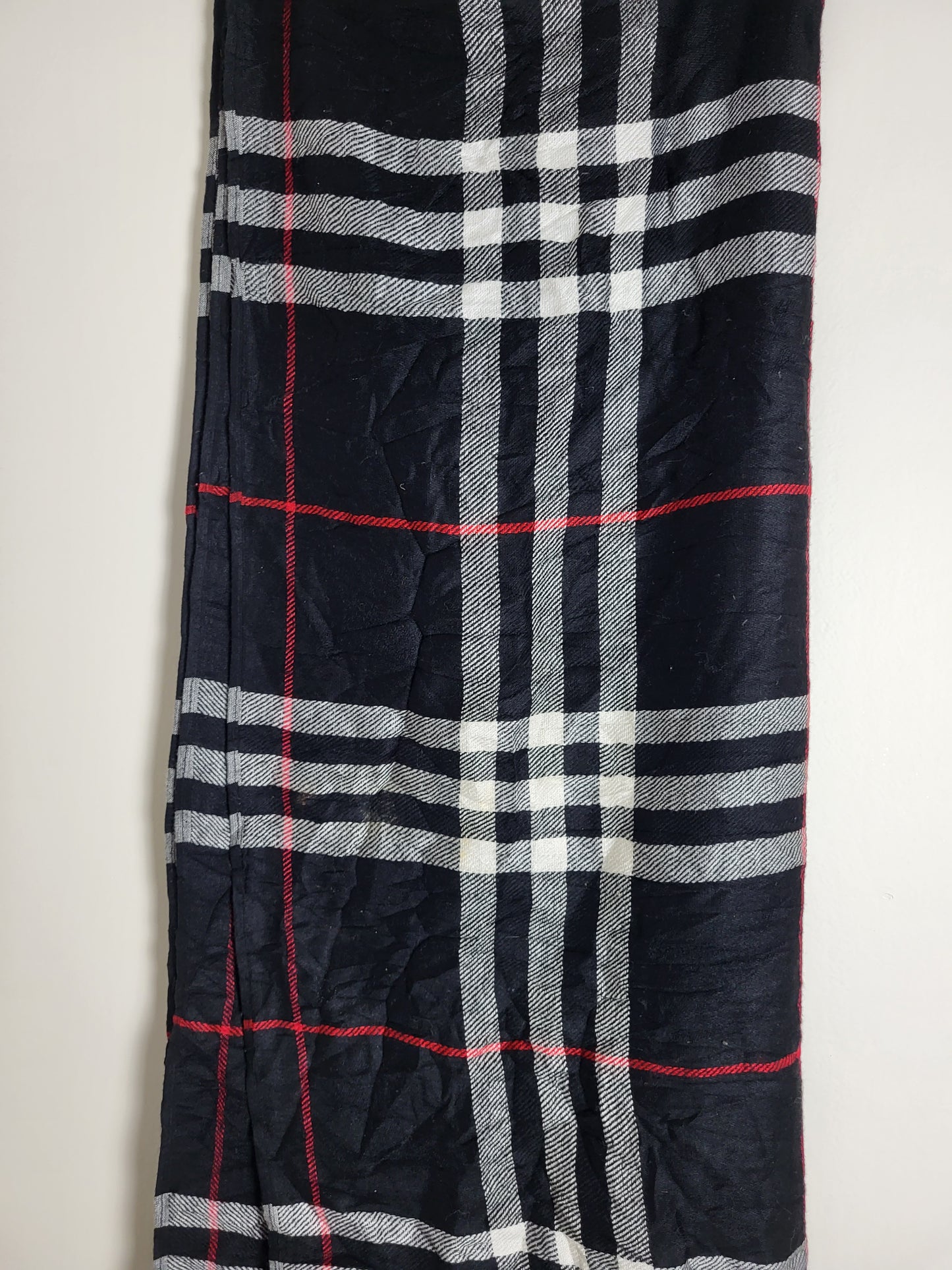 Burberry London - Schal / Tuch - Schwarz Tartan - 175 x 65