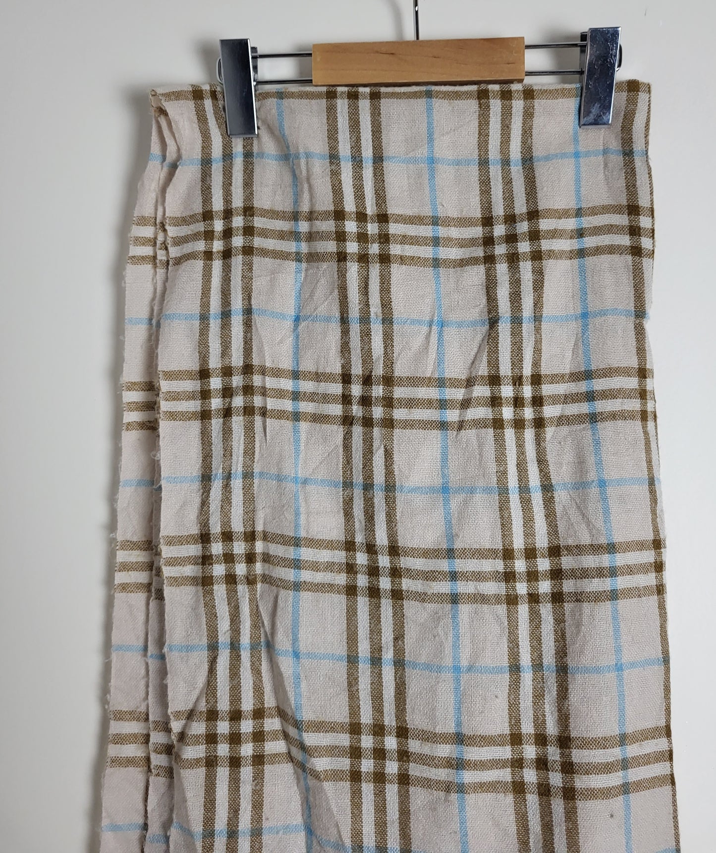 Burberry London - Vintage Schal / Tuch - Beige Tartan- Kaschmir - 160 x 70