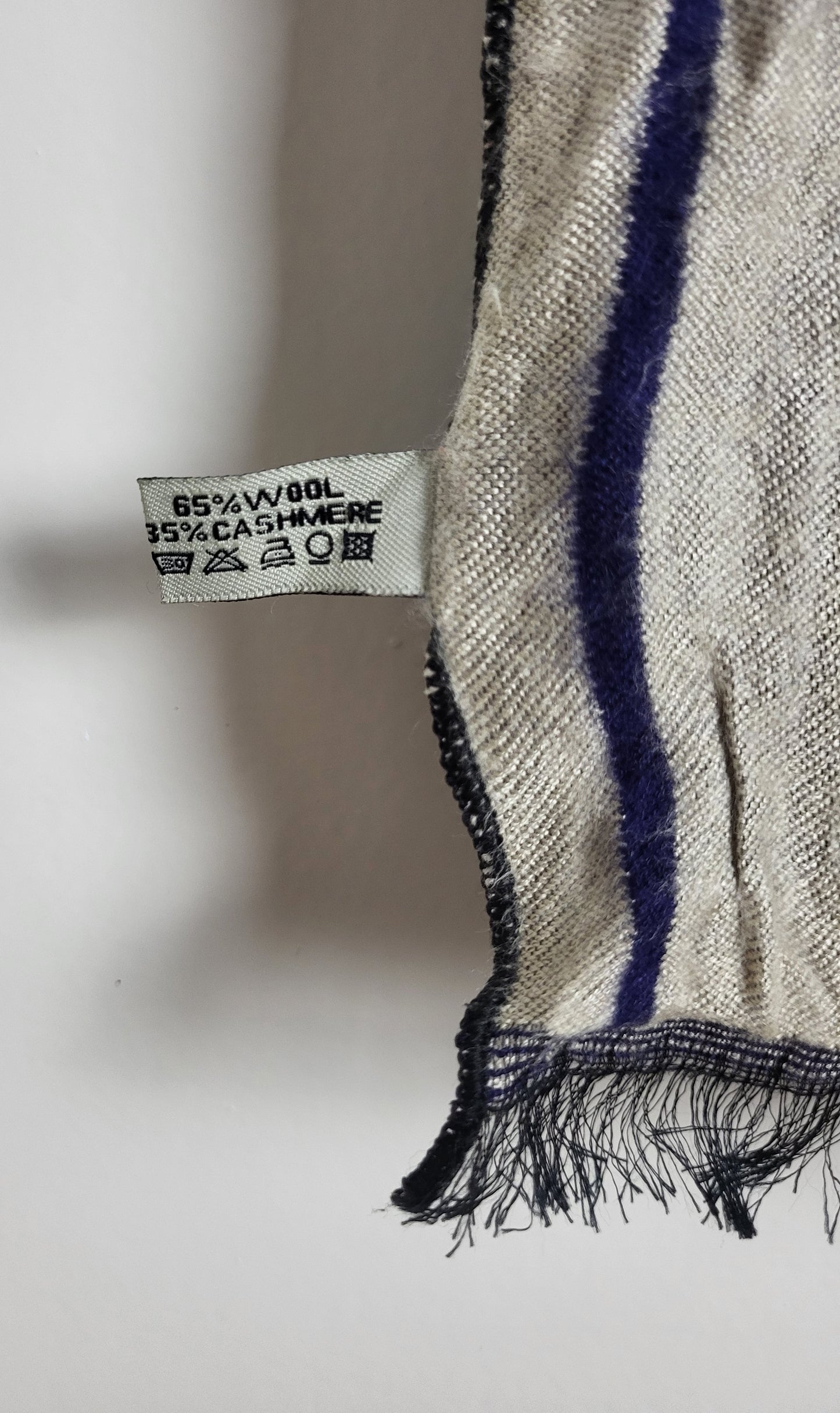 Burberry - Schal / Tuch - Dunkelblau Tartan - Wolle / Kaschmir - 180 x 65