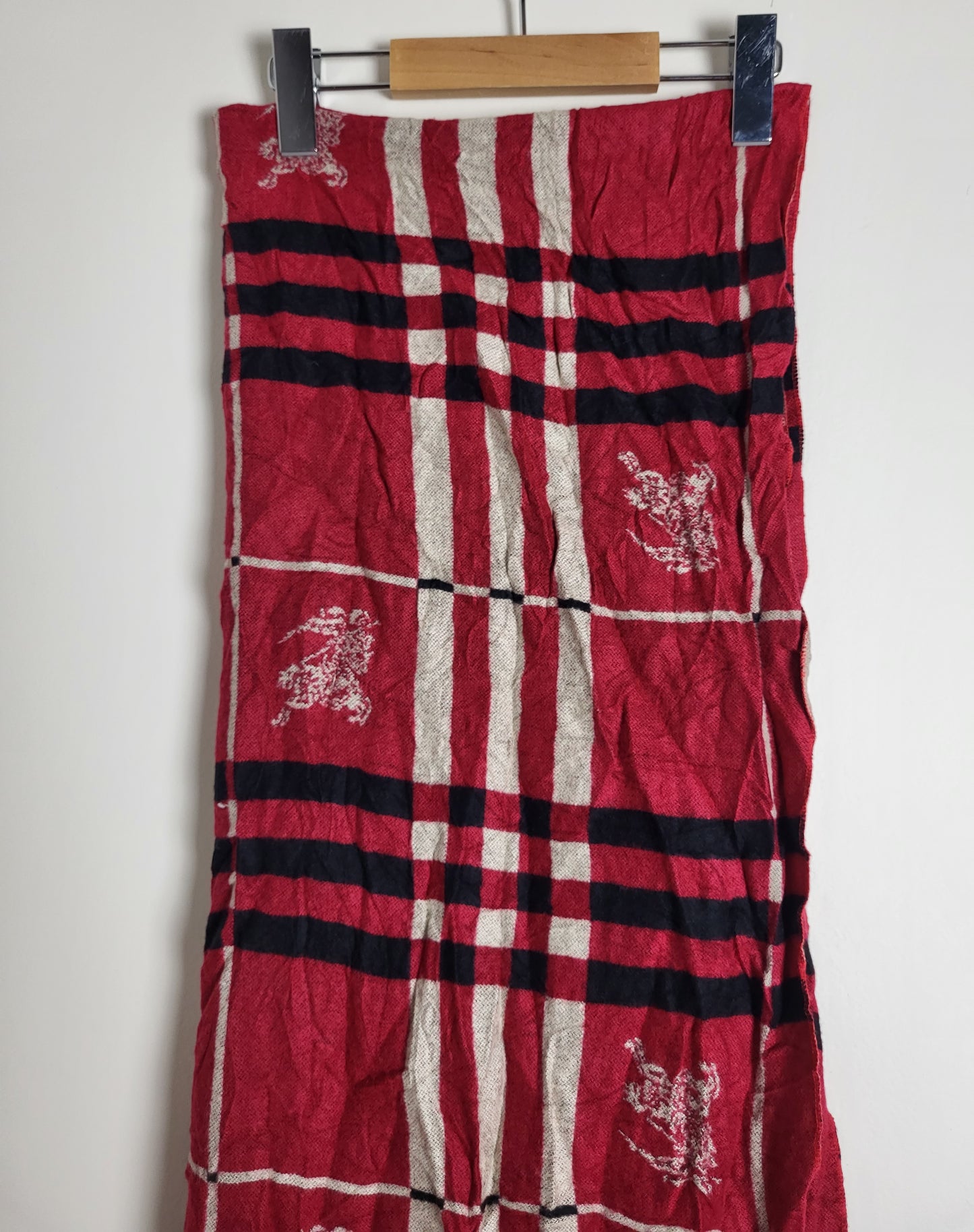 Burberry London - Schal / Tuch - Rot Tartan - Kaschmir / Seide - 160 x 60