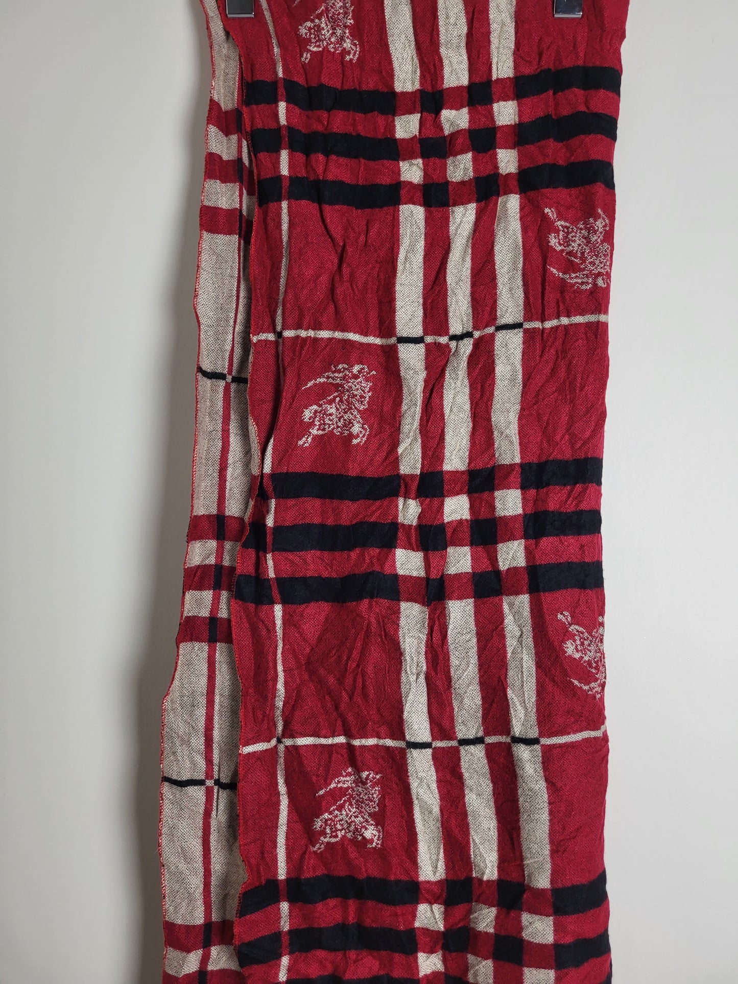 Burberry London - Schal / Tuch - Rot Tartan - Kaschmir / Seide - 160 x 60