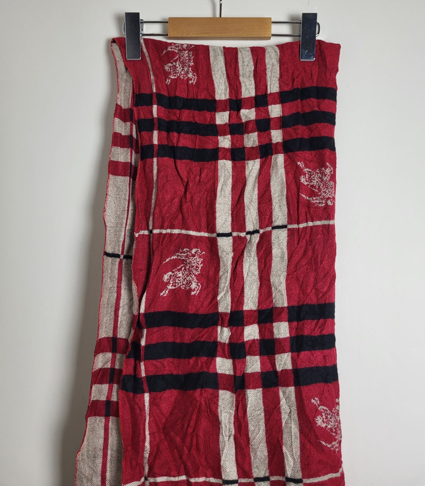 Burberry London - Schal / Tuch - Rot Tartan - Kaschmir / Seide - 160 x 60