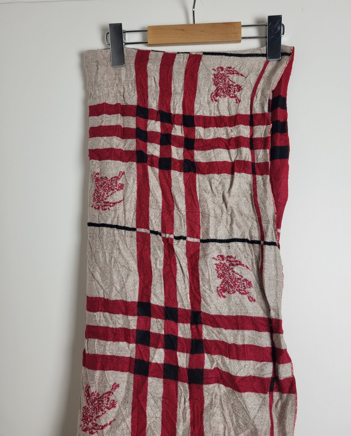 Burberry London - Schal / Tuch - Rot Tartan - Kaschmir / Seide - 160 x 60
