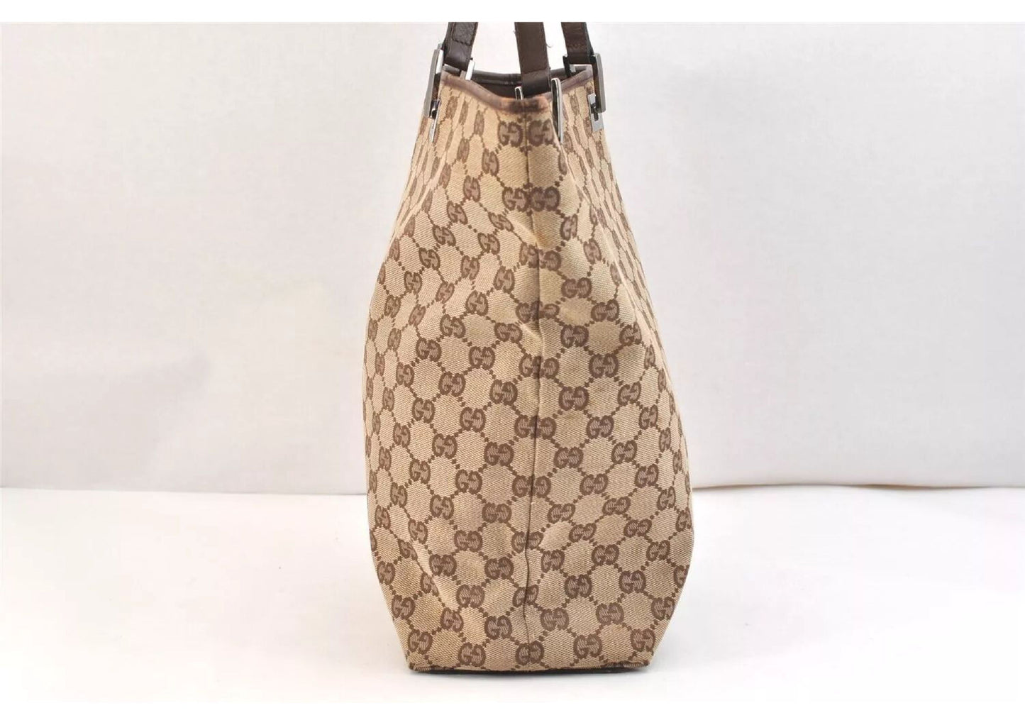 Original/Auth Gucci - Tote Bag Schultertasche - Klassisch - GG Canvas mit Leder