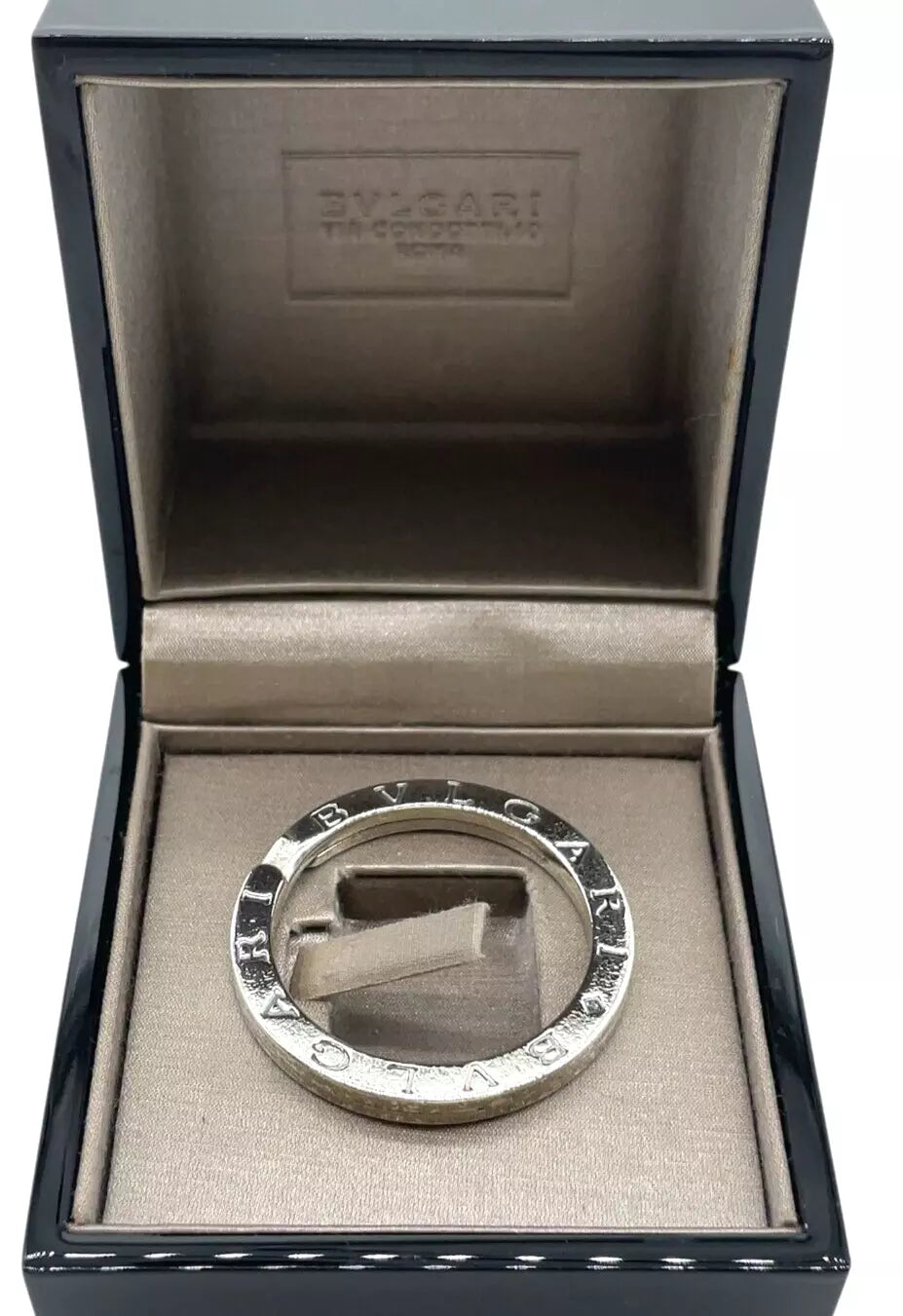 Original/Auth BVLGARI - Halskette Kettenanhänger Schlüsselring - 925 Silber mit Box