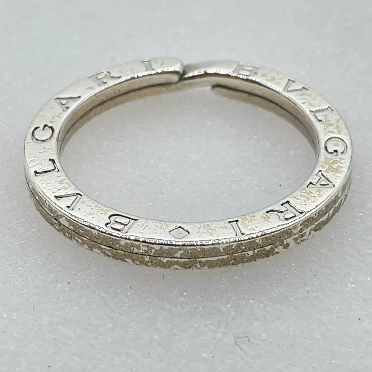 Original/Auth BVLGARI - Halskette Kettenanhänger Schlüsselring - 925 Silber mit Box