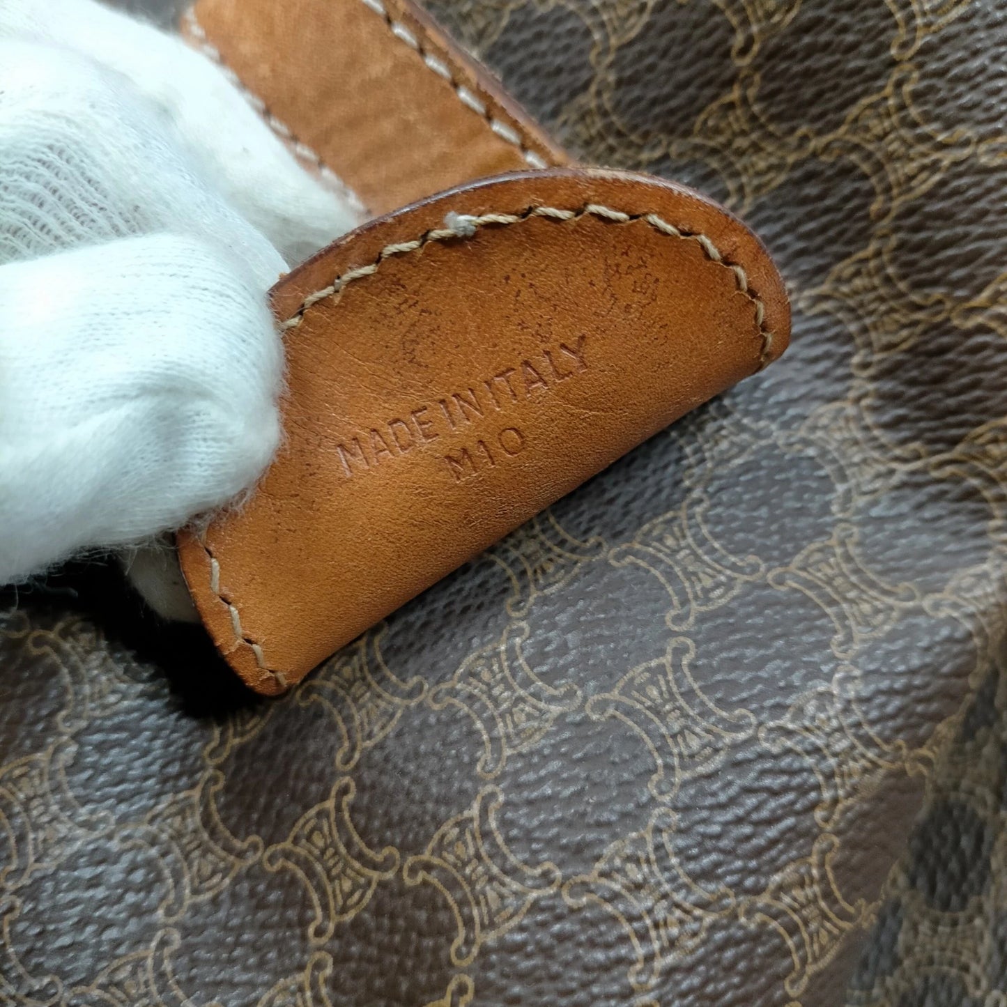 Original/Auth Celine Paris - Macadam Boston Bag - Canvas mit Leder