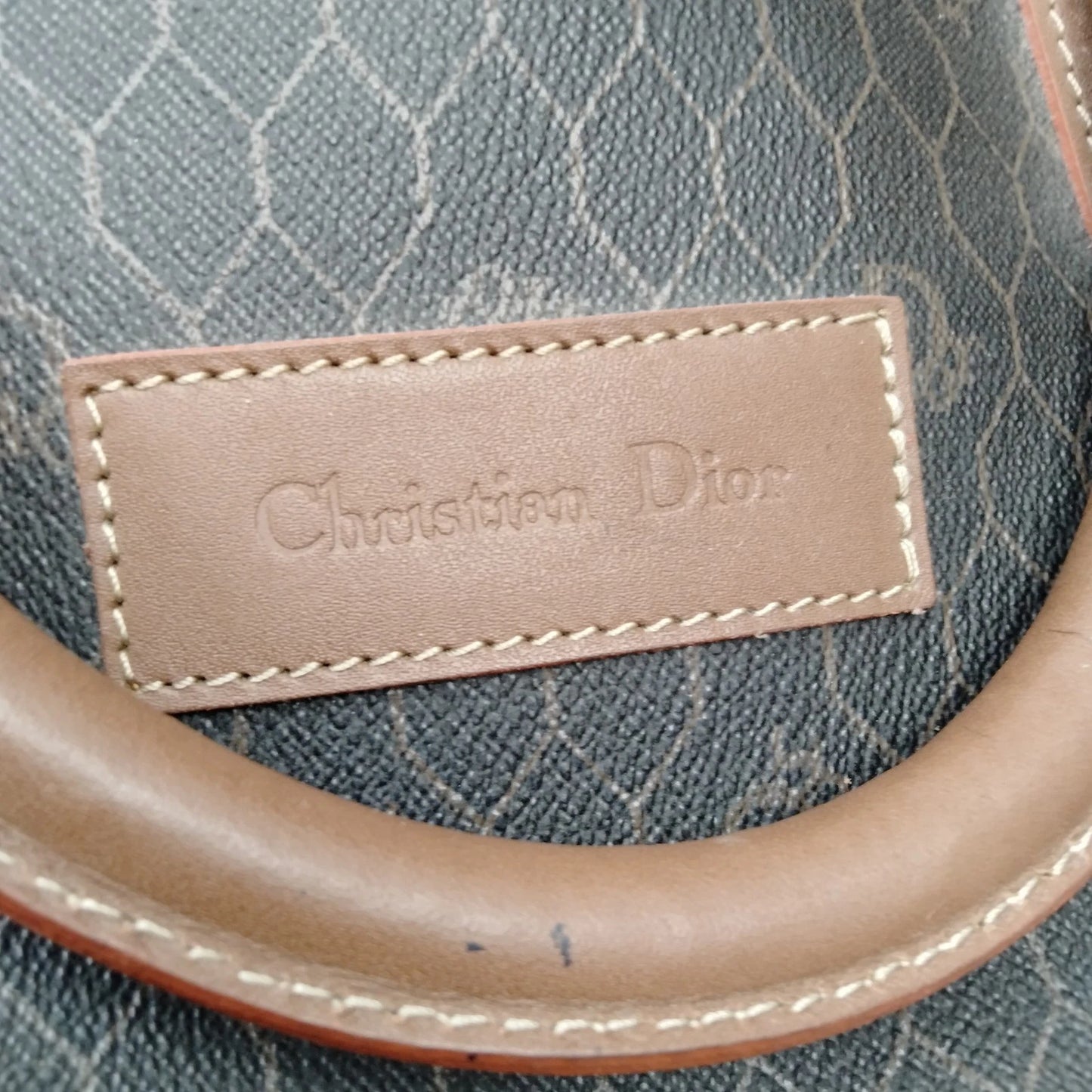 Original/Auth Christian Dior - Boston Bag Vintage - Canvas mit Leder