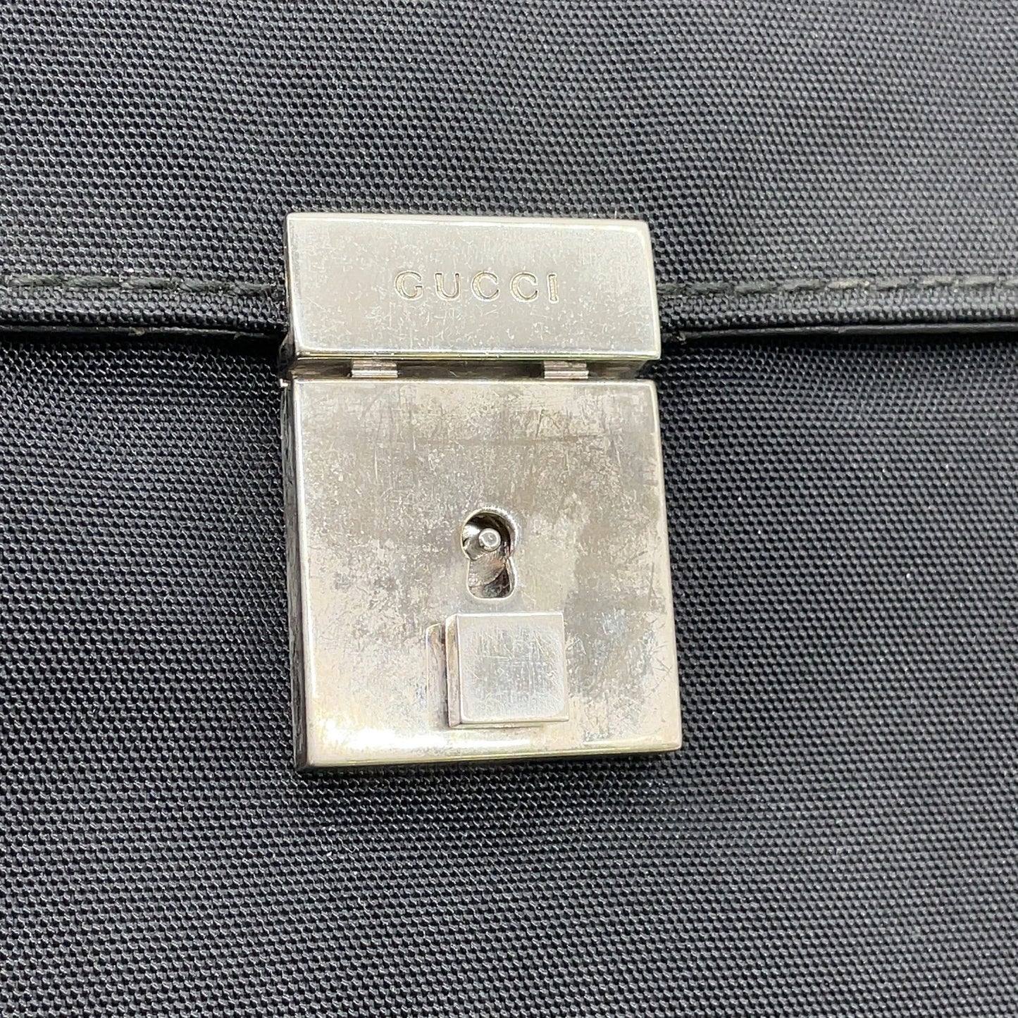 Original/Auth Gucci - Aktentasche / Document Case - Nylon/Leder - Schwarz