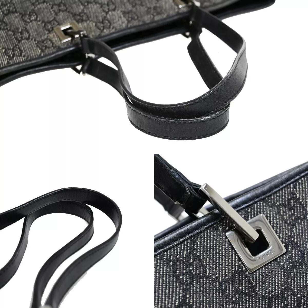 Original/Auth Gucci - Tote Bag Schultertasche - Klassisch - GG Canvas Schwarz