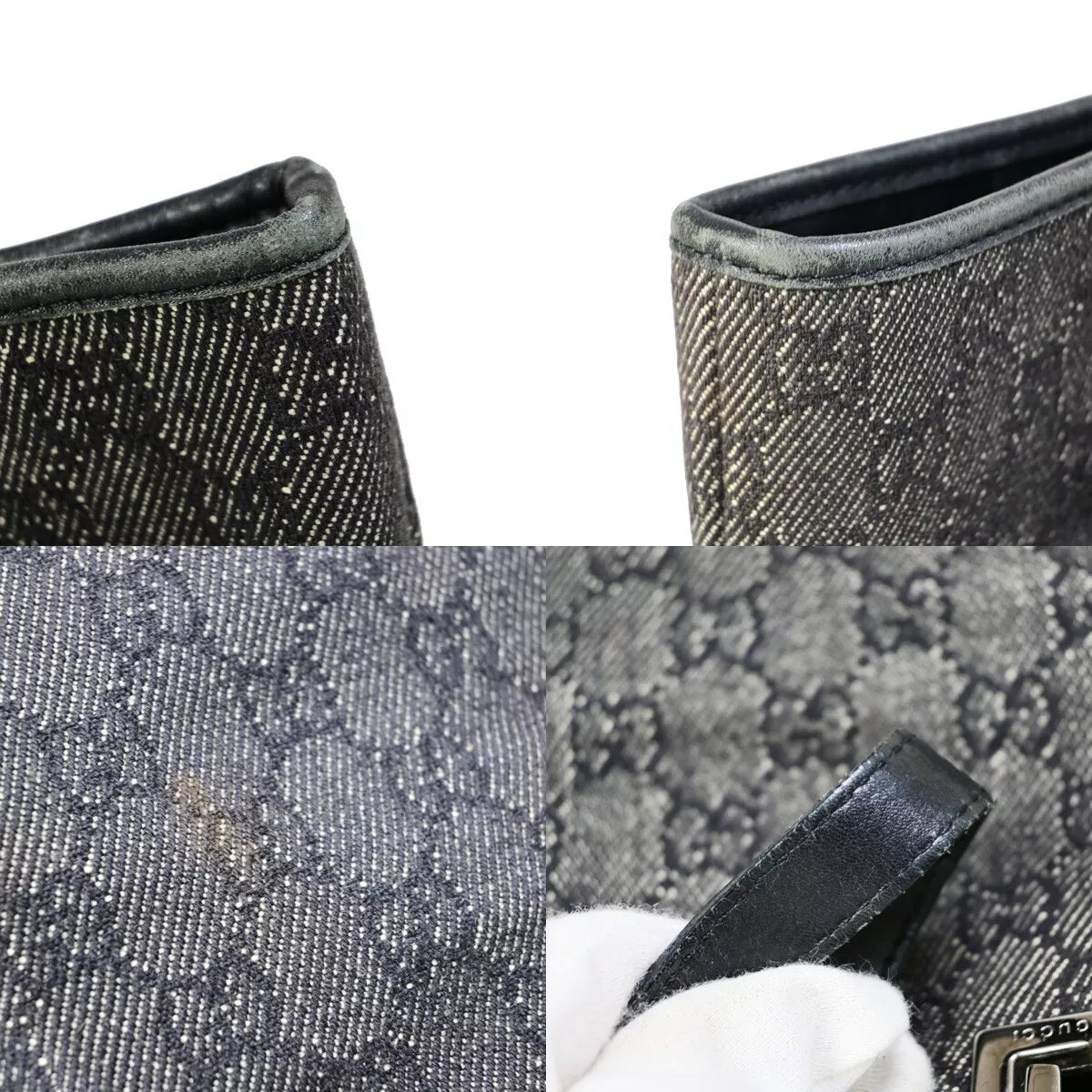 Original/Auth Gucci - Tote Bag Schultertasche - Klassisch - GG Canvas Schwarz