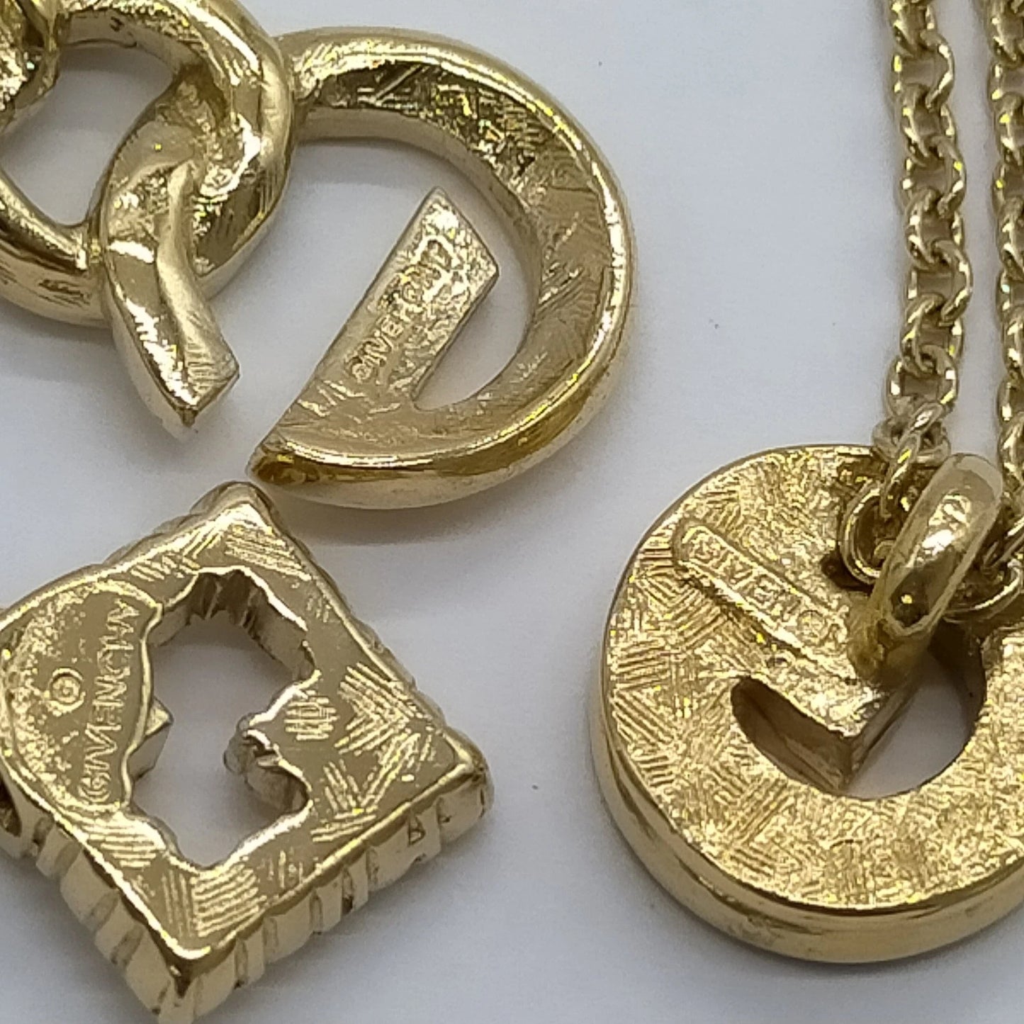 Original/Auth Givenchy - Halskette mit Anhänger Logo G Vintage - 40 cm